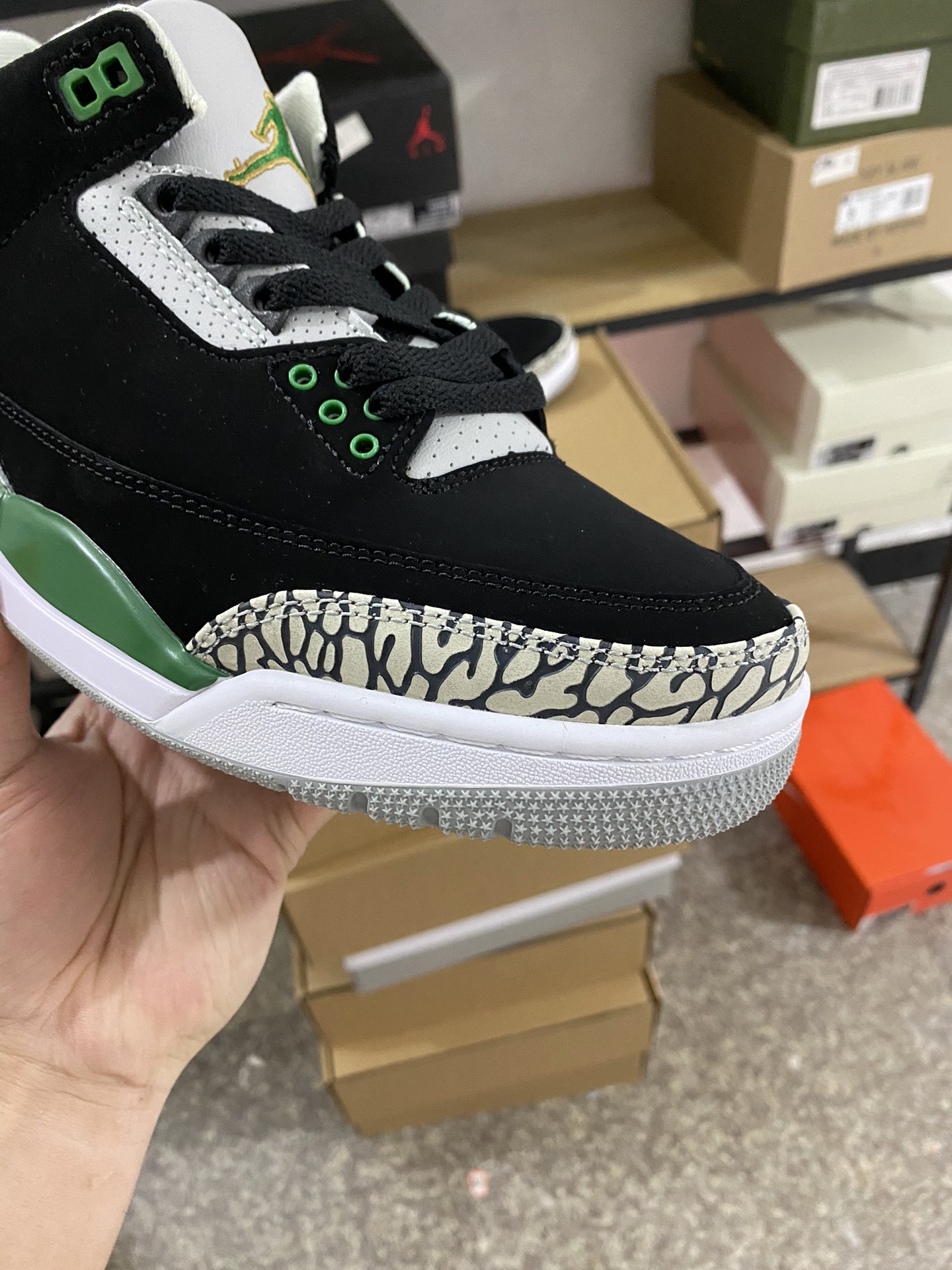 aj3黑绿尺码40-46特价头层皮料