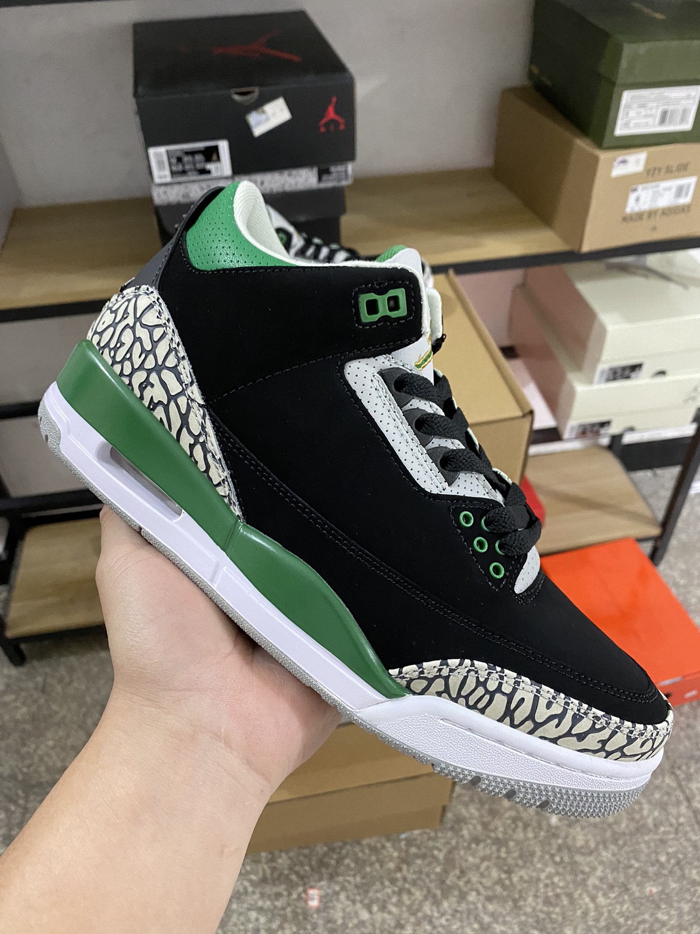 aj3黑绿尺码40-46特价头层皮料