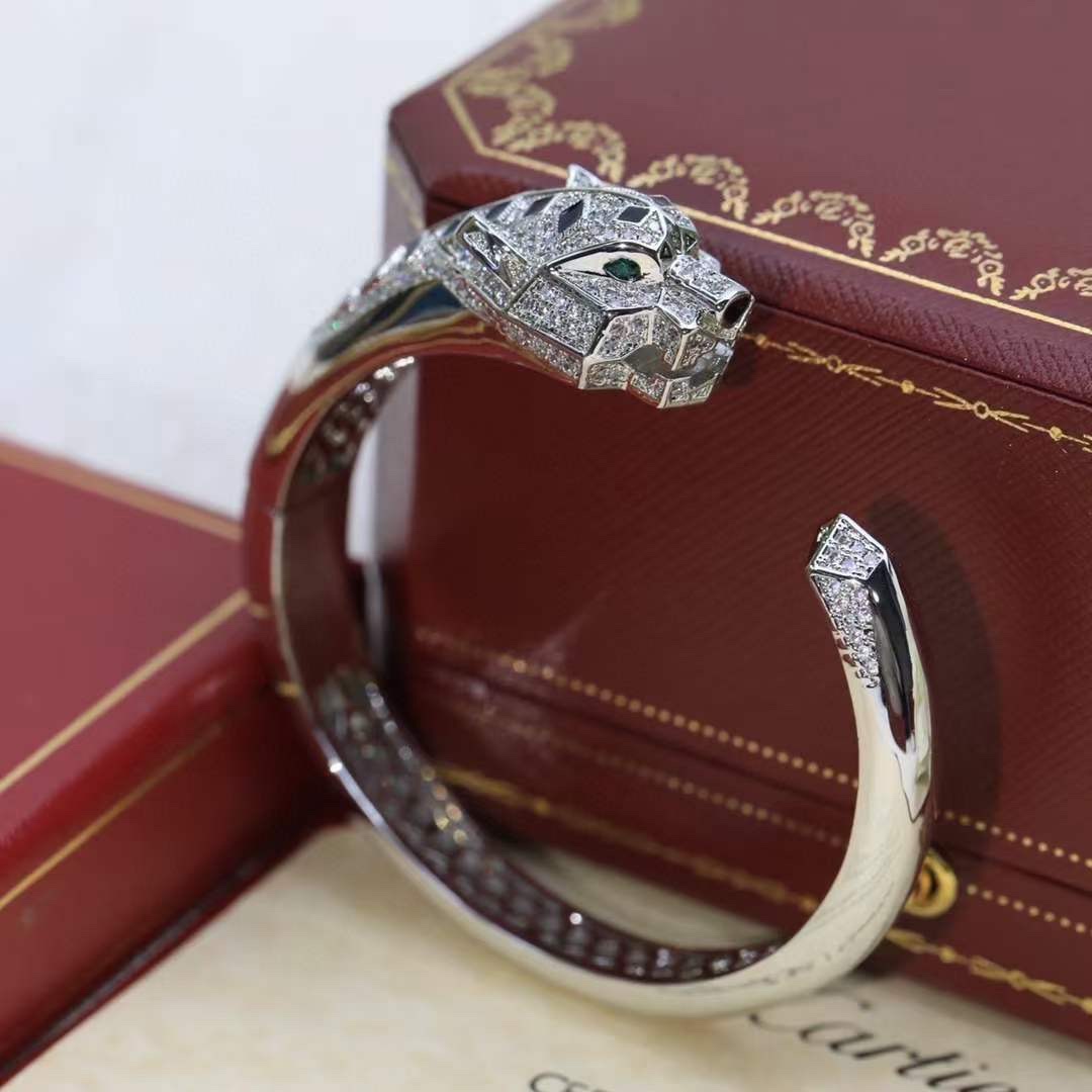 Cartier Cartier/卡地亚 满钻猎豹开口手镯