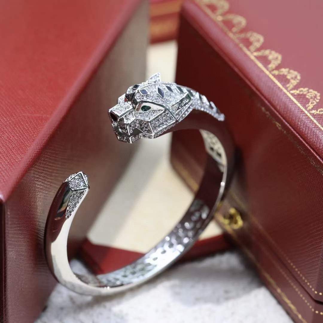 Cartier Cartier/卡地亚 满钻猎豹开口手镯