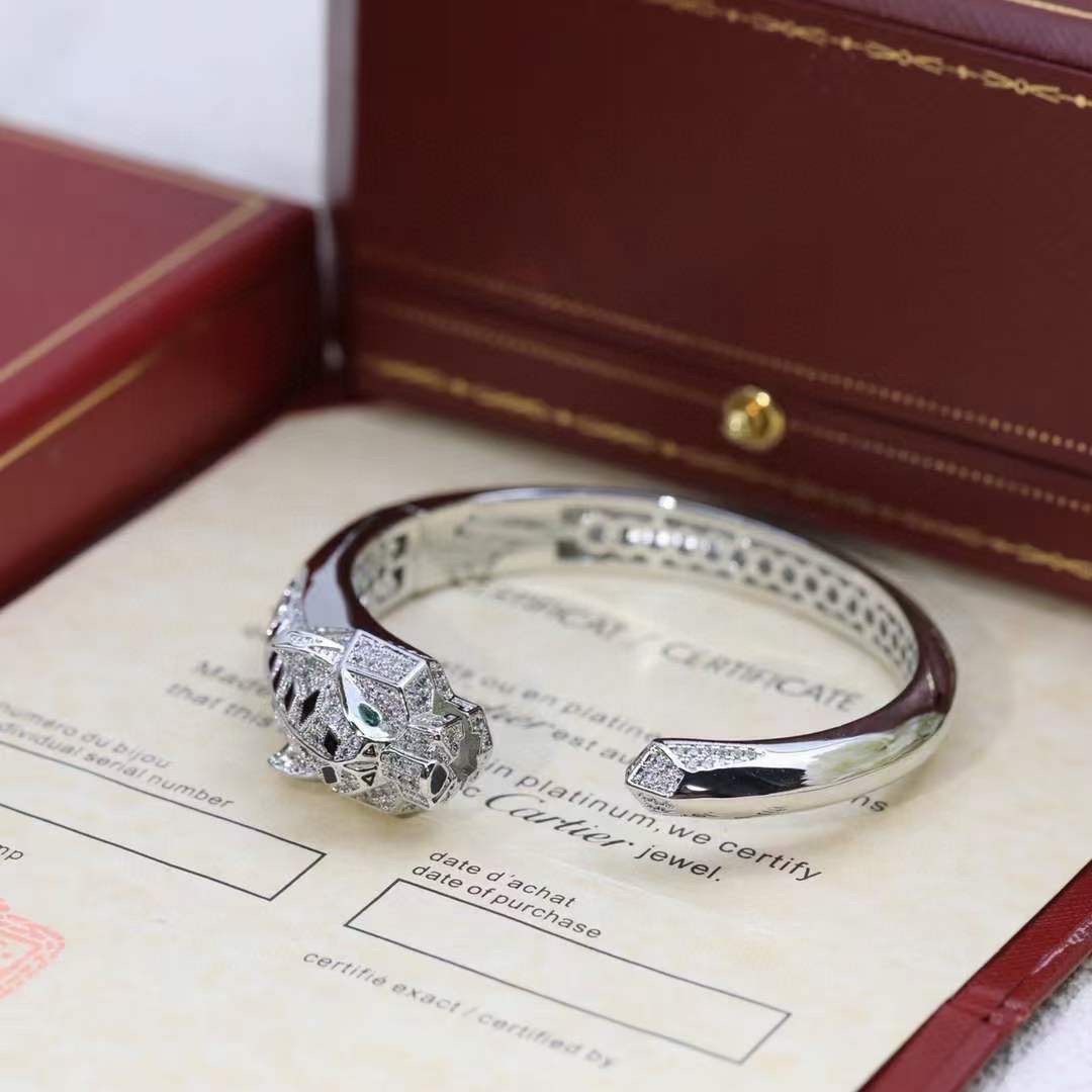 Cartier Cartier/卡地亚 满钻猎豹开口手镯