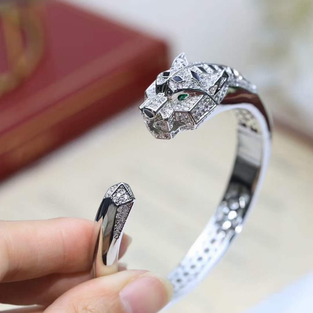 Cartier Cartier/卡地亚 满钻猎豹开口手镯