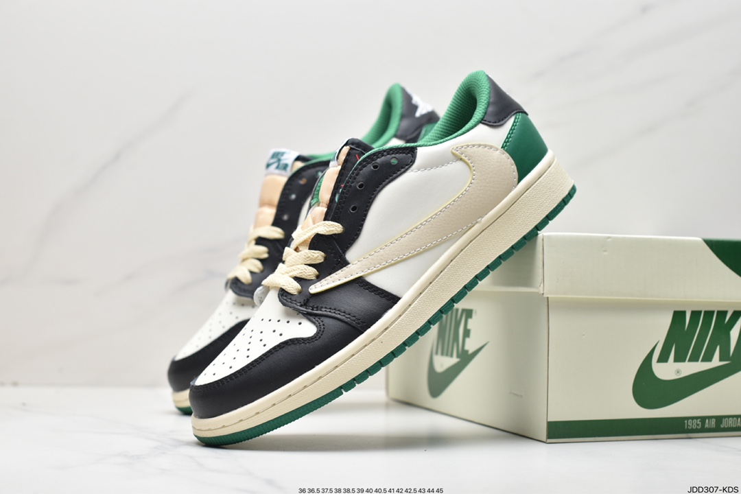 fragment design x Travis Scott x Nike Air Jordan 1 Low OG SP”Black/Green Toe”AJ1CQ4277-995