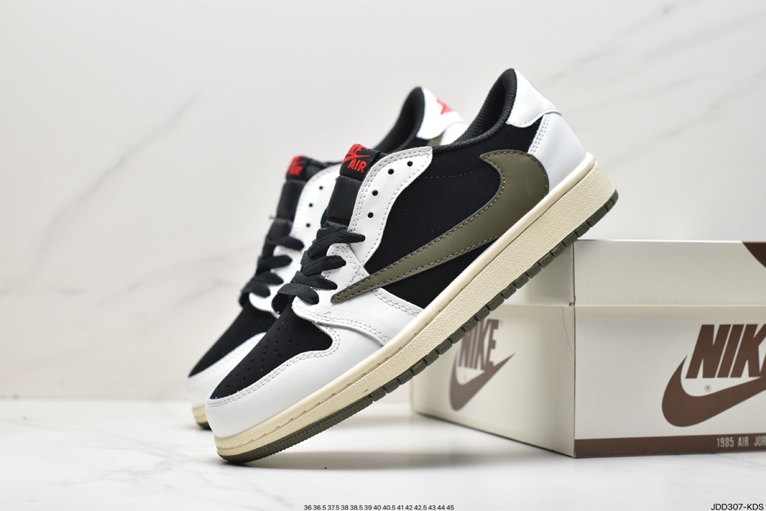 fragment design x Travis Scott x Nike Air Jordan 1 Low OG SP”Black/Green Toe”AJ1CQ4277-995