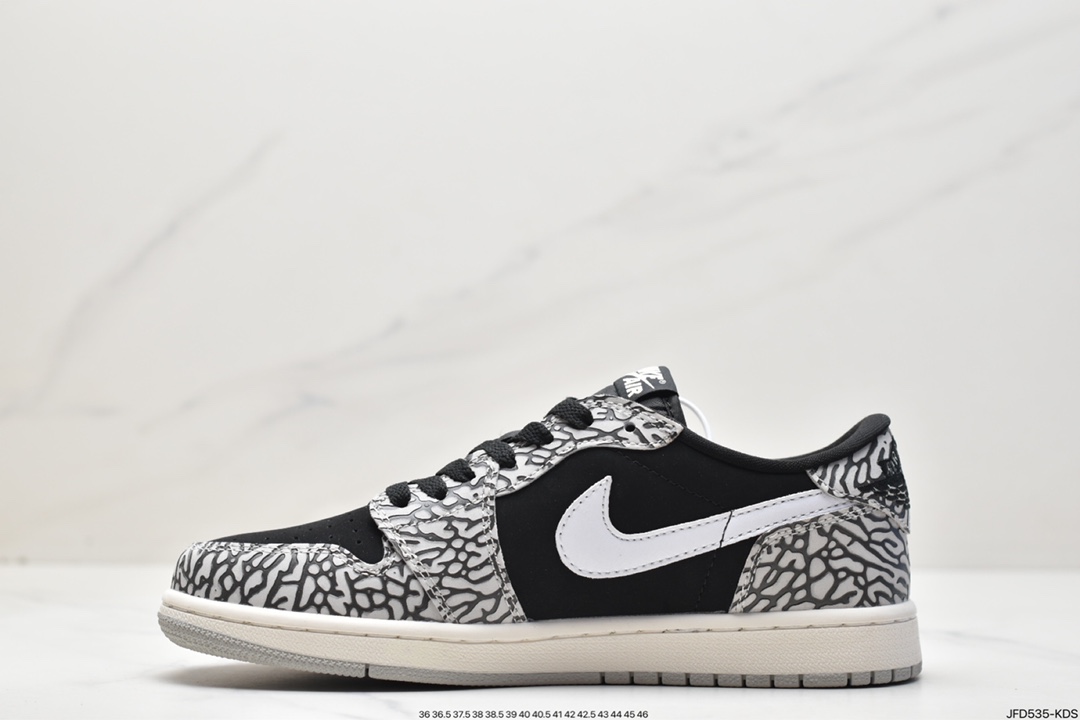 170 Air Jordan 1 RETRO LOW OG黑白 爆裂纹CZ0790-001