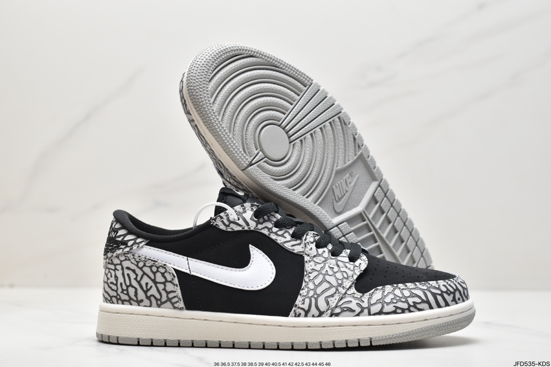 170 Air Jordan 1 RETRO LOW OG黑白 爆裂纹CZ0790-001