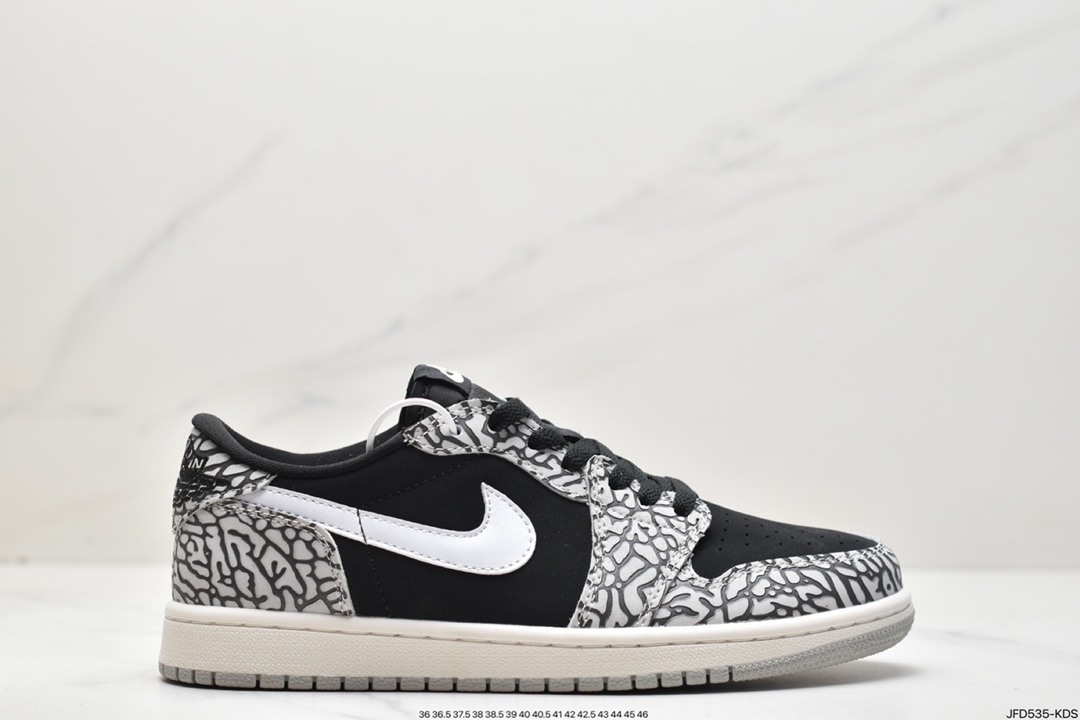170 Air Jordan 1 RETRO LOW OG黑白 爆裂纹CZ0790-001
