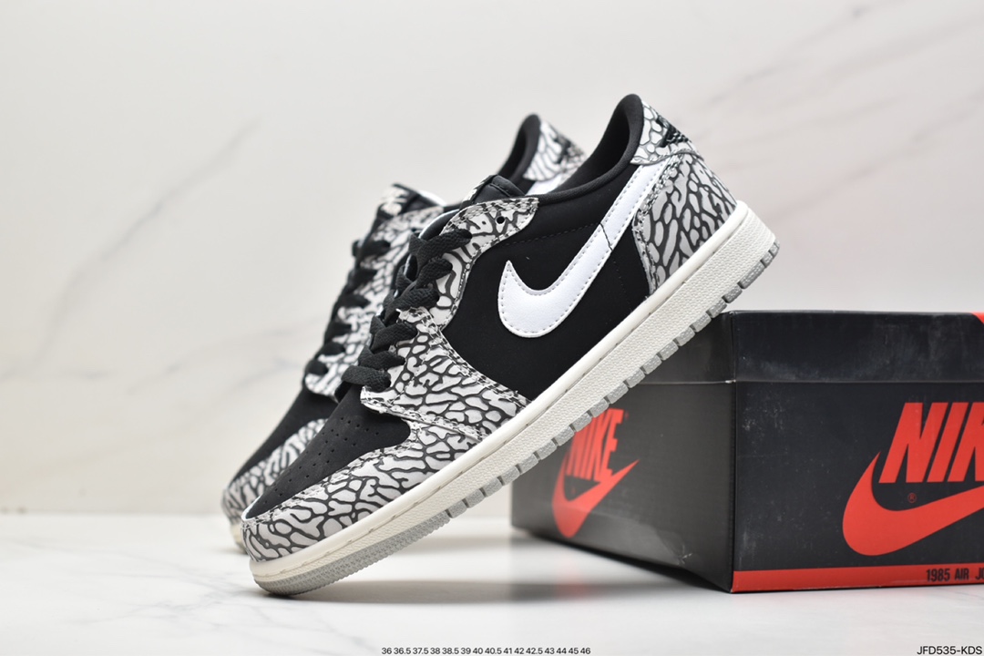 170 Air Jordan 1 RETRO LOW OG黑白 爆裂纹CZ0790-001