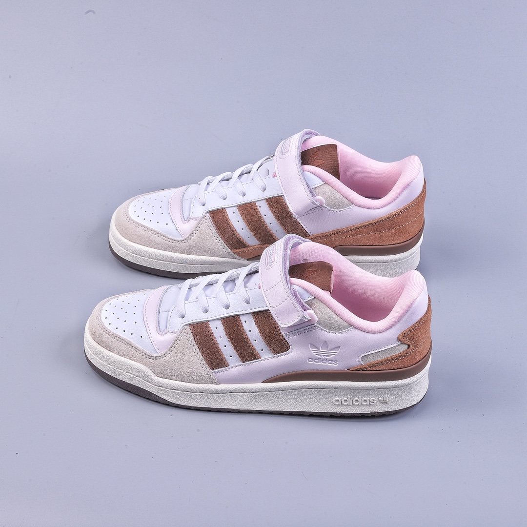 Adidas Forum 84 Low White Pink Beige Brown Low Top Versatile Trendy Casual Sports Sneakers GY6783