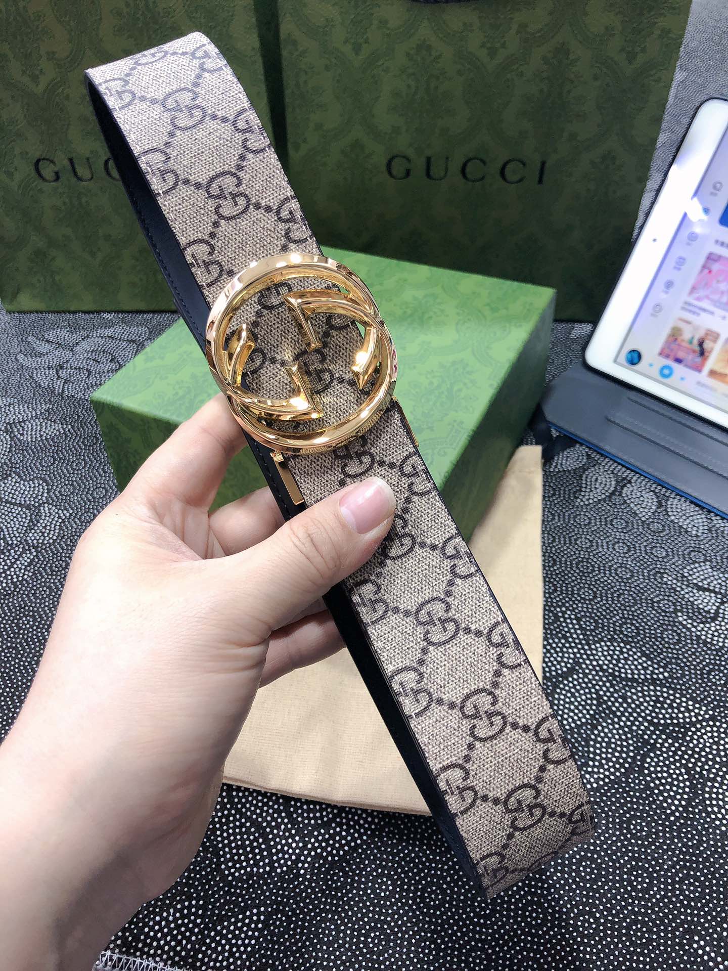 Gucci.古驰全套包装3.8cm进