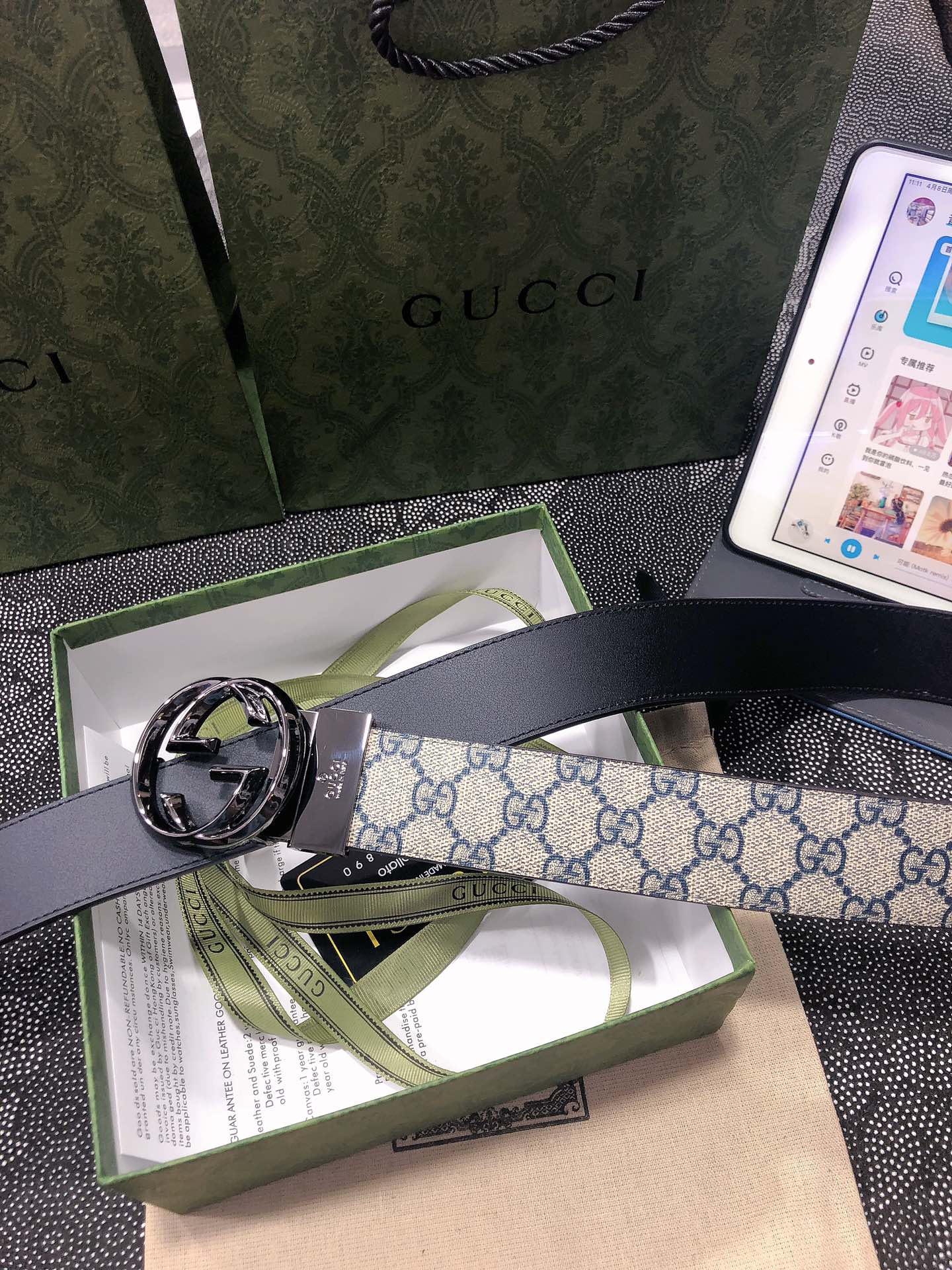 Gucci.古驰全套包装3.8cm进