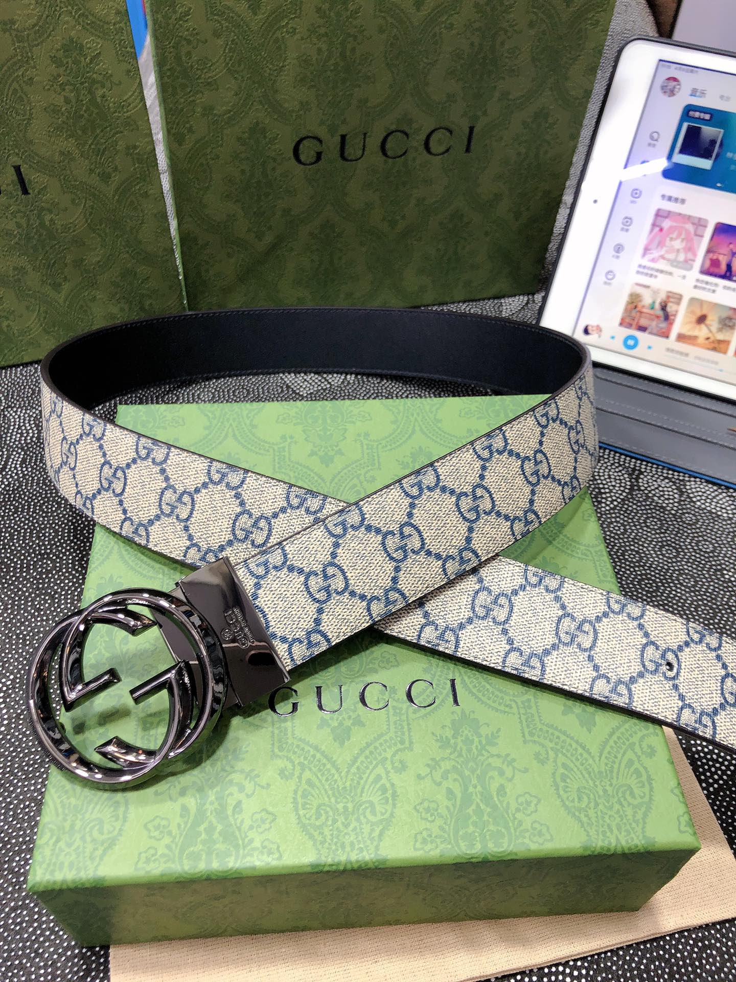 Gucci.古驰全套包装3.8cm进