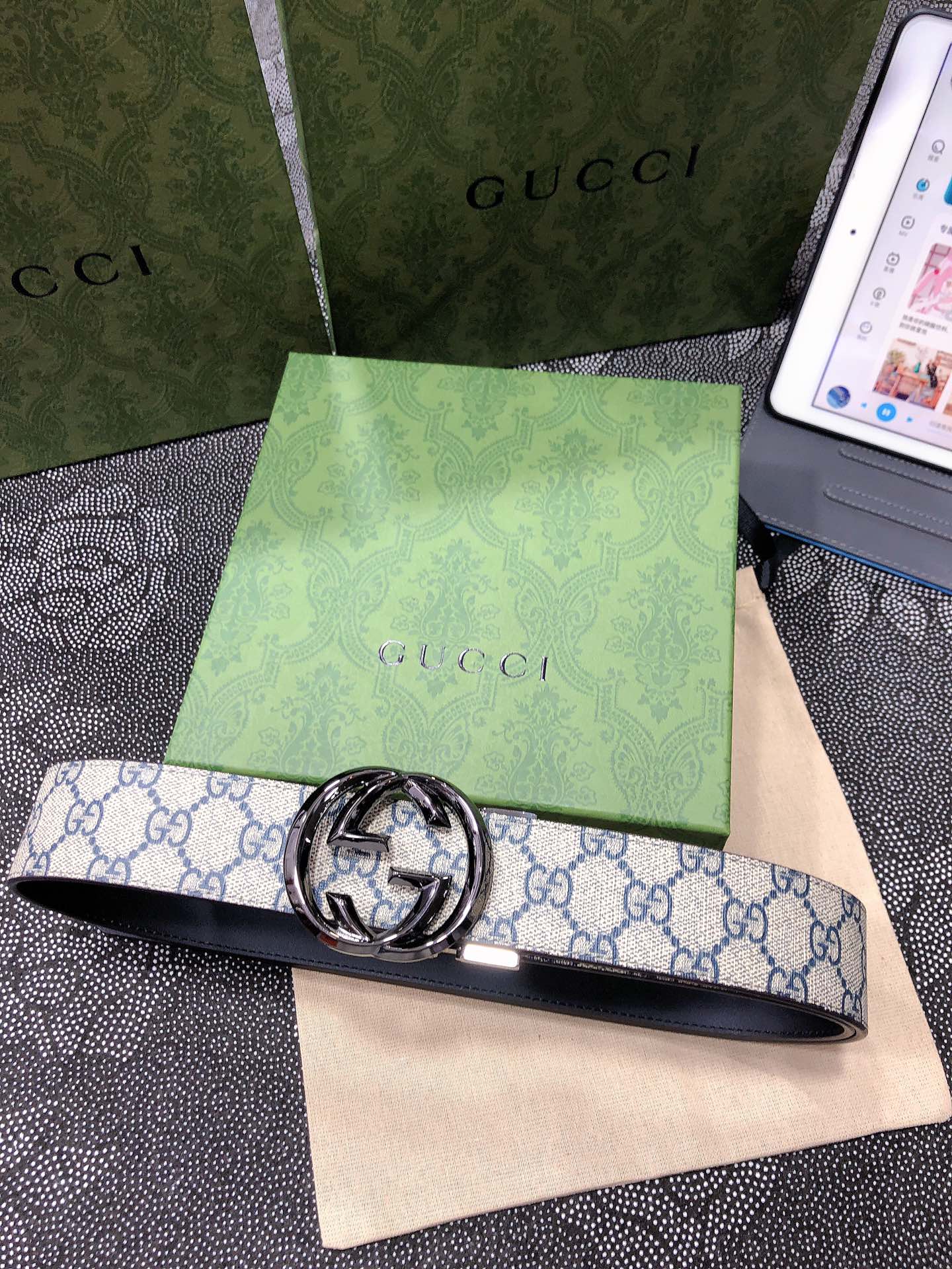 Gucci.古驰全套包装3.8cm进