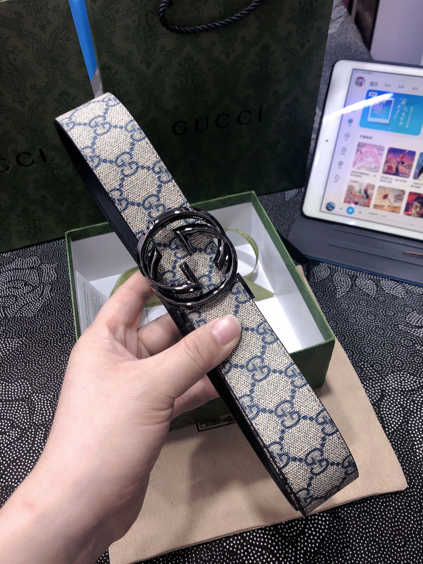 Gucci.古驰全套包装3.8cm进