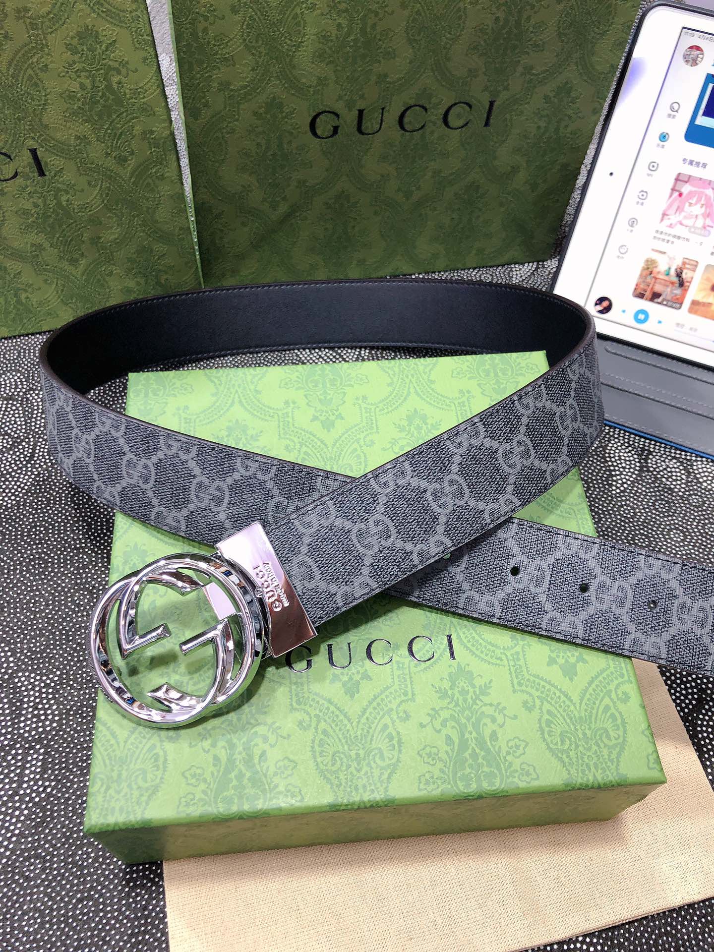 Gucci.古驰全套包装3.8cm进