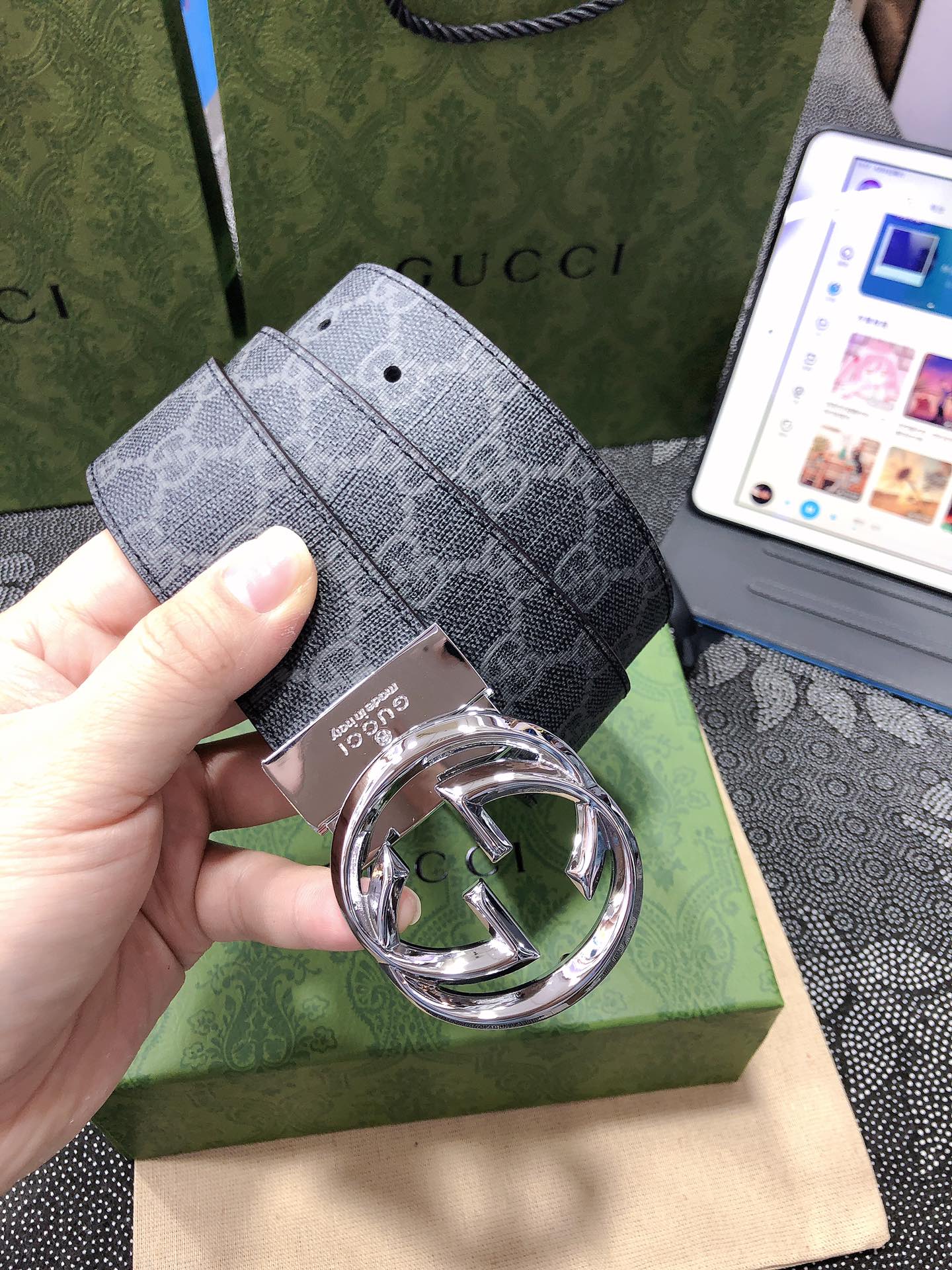 Gucci.古驰全套包装3.8cm进