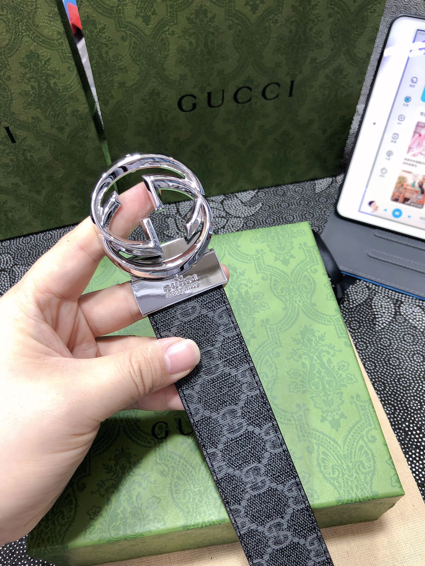 Gucci.古驰全套包装3.8cm进