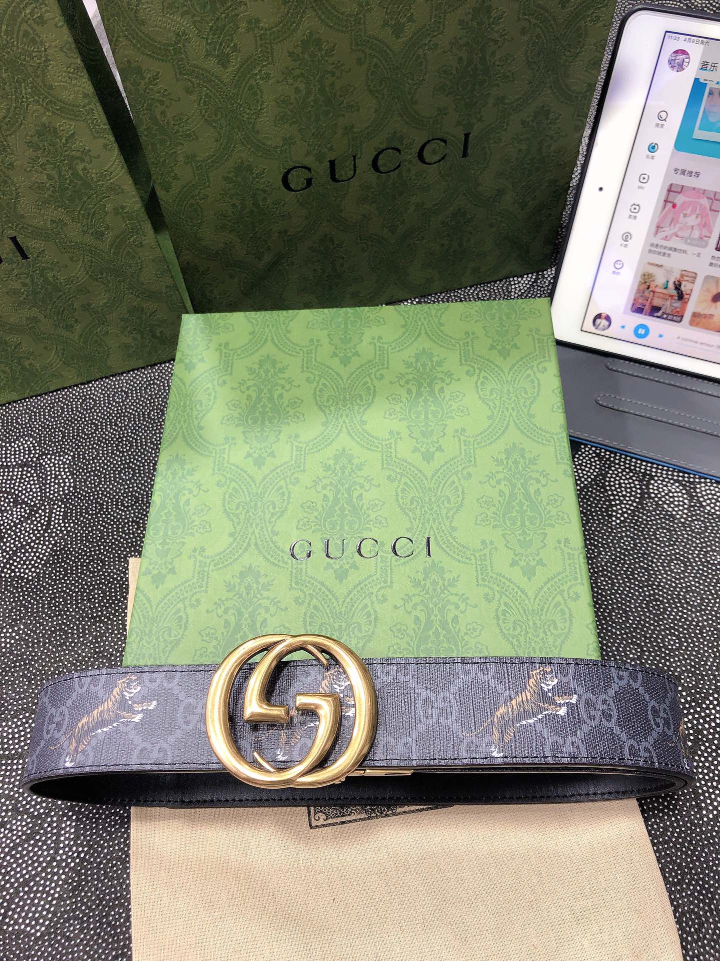 Gucci.古驰全套包装3.8cm进