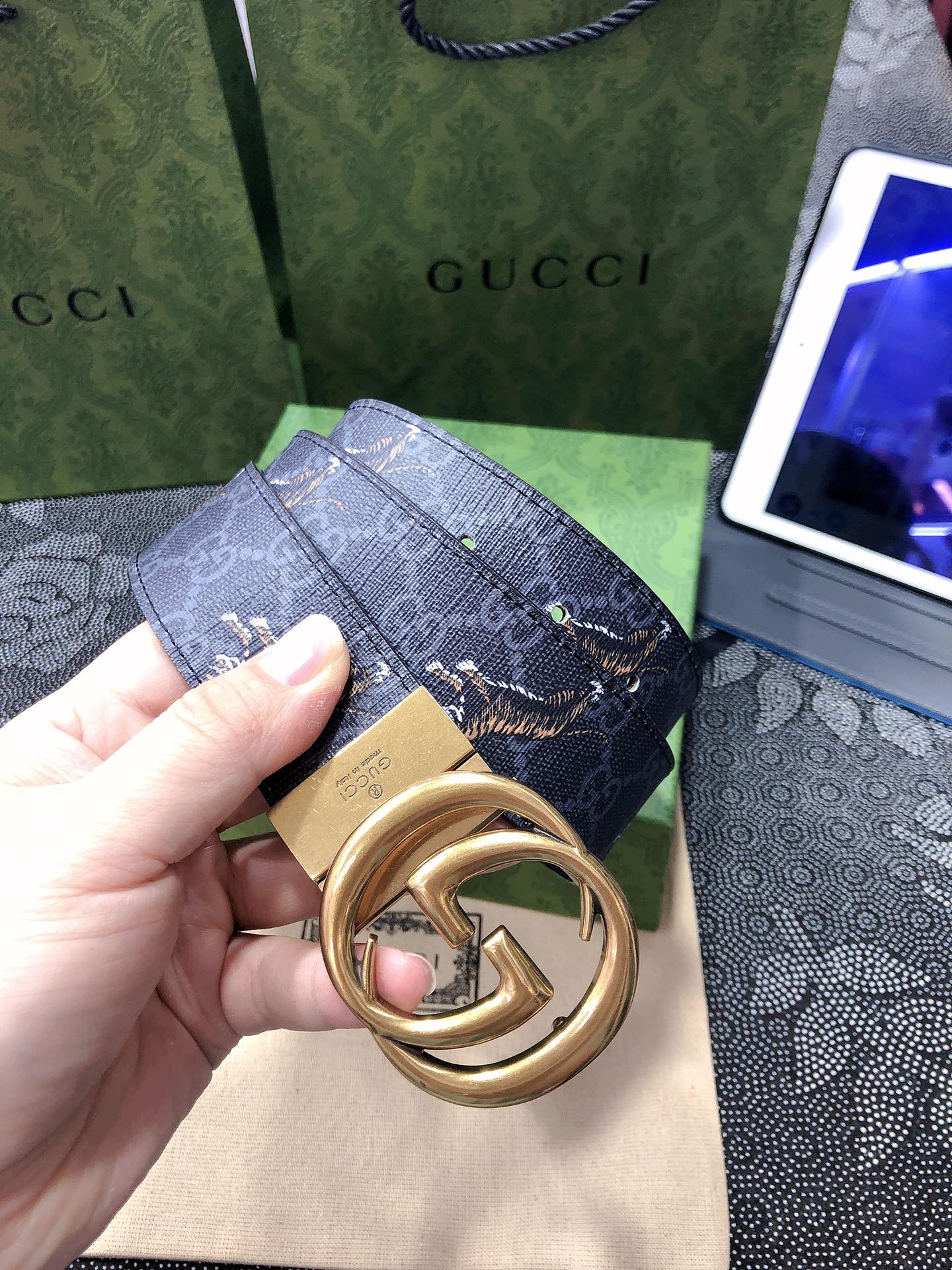 Gucci.古驰全套包装3.8cm进