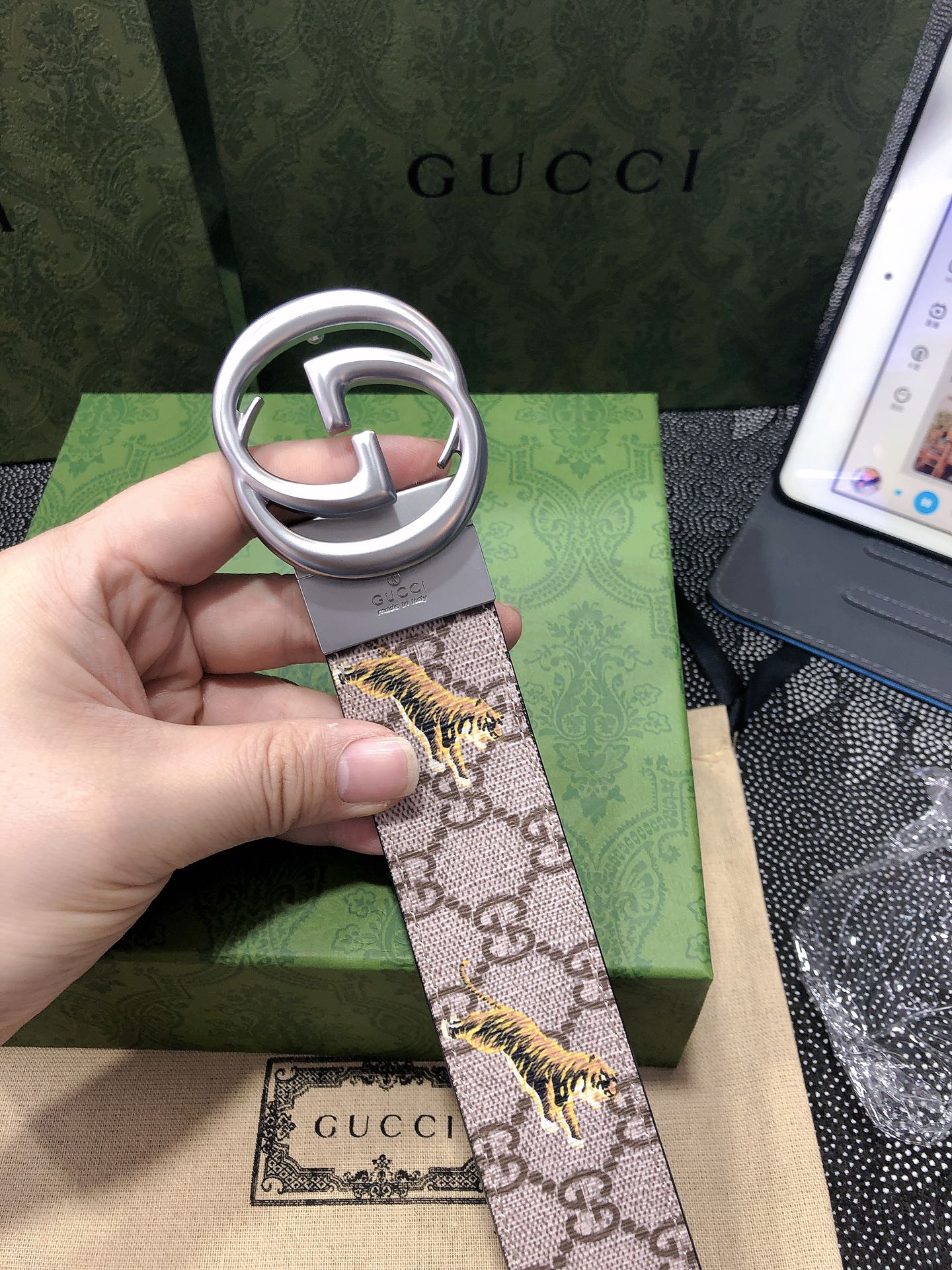 Gucci.古驰全套包装3.8cm进