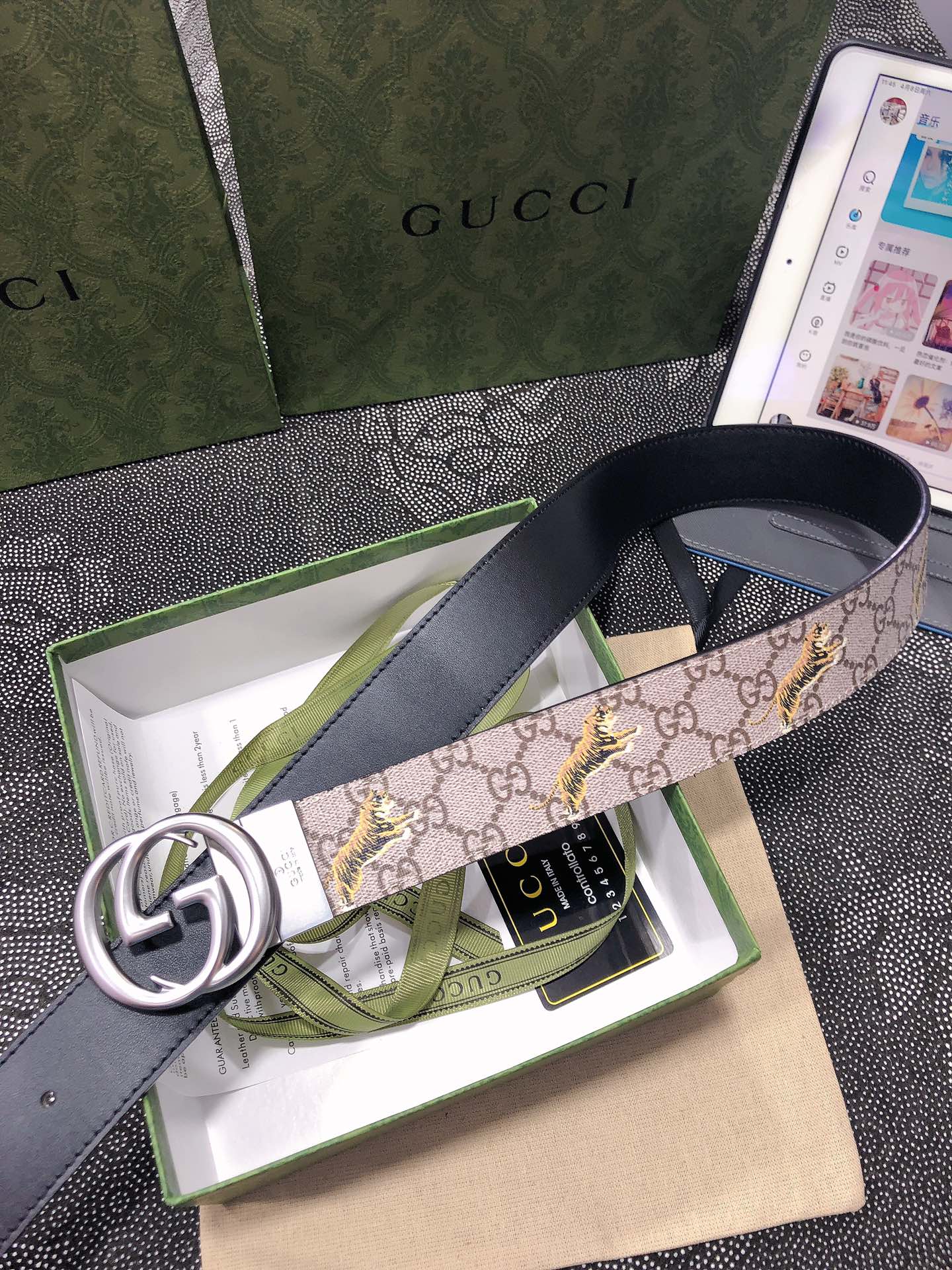 Gucci.古驰全套包装3.8cm进