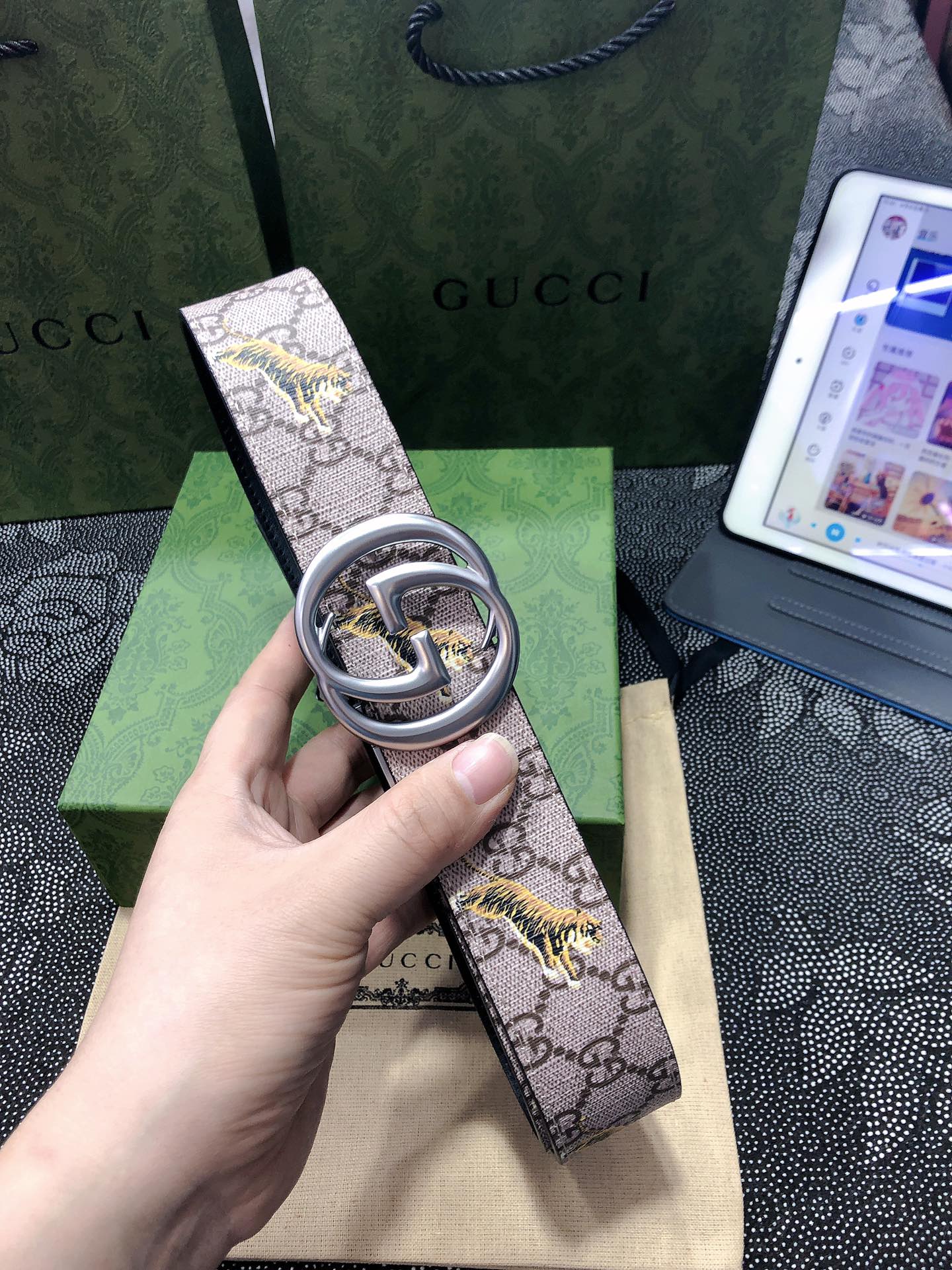 Gucci.古驰全套包装3.8cm进