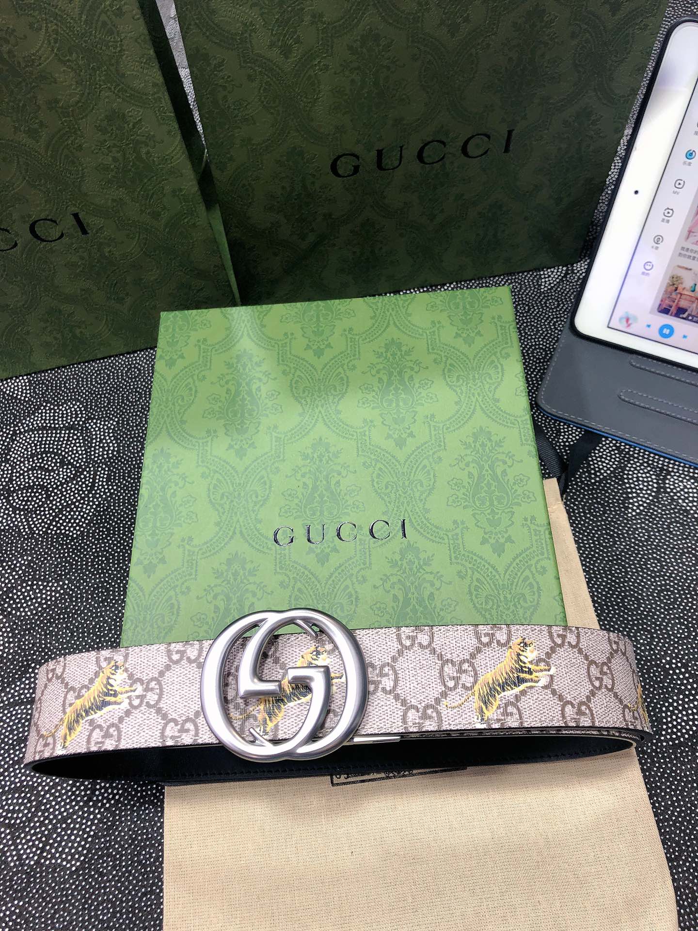 Gucci.古驰全套包装3.8cm进