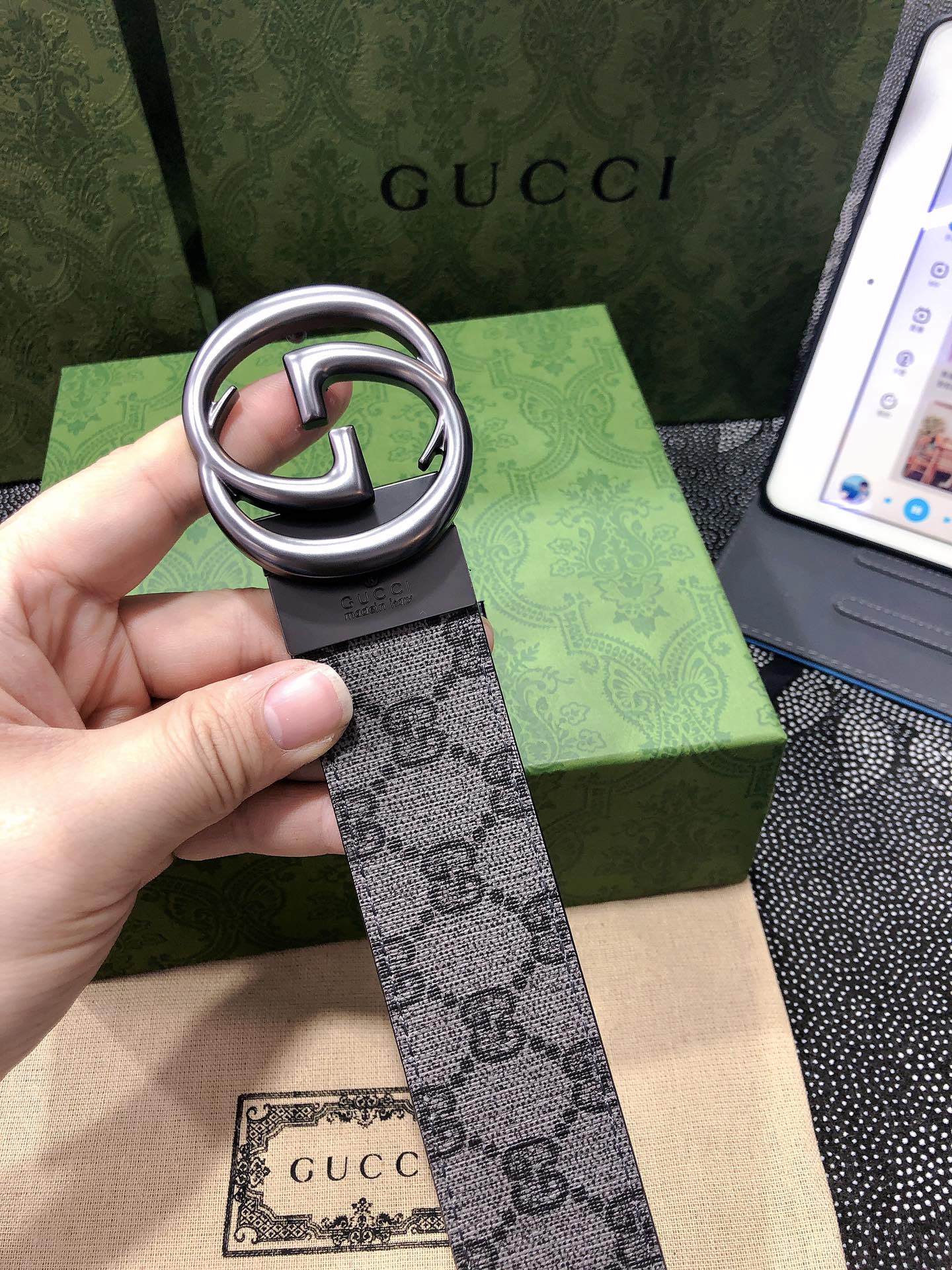 Gucci.古驰全套包装3.8cm进