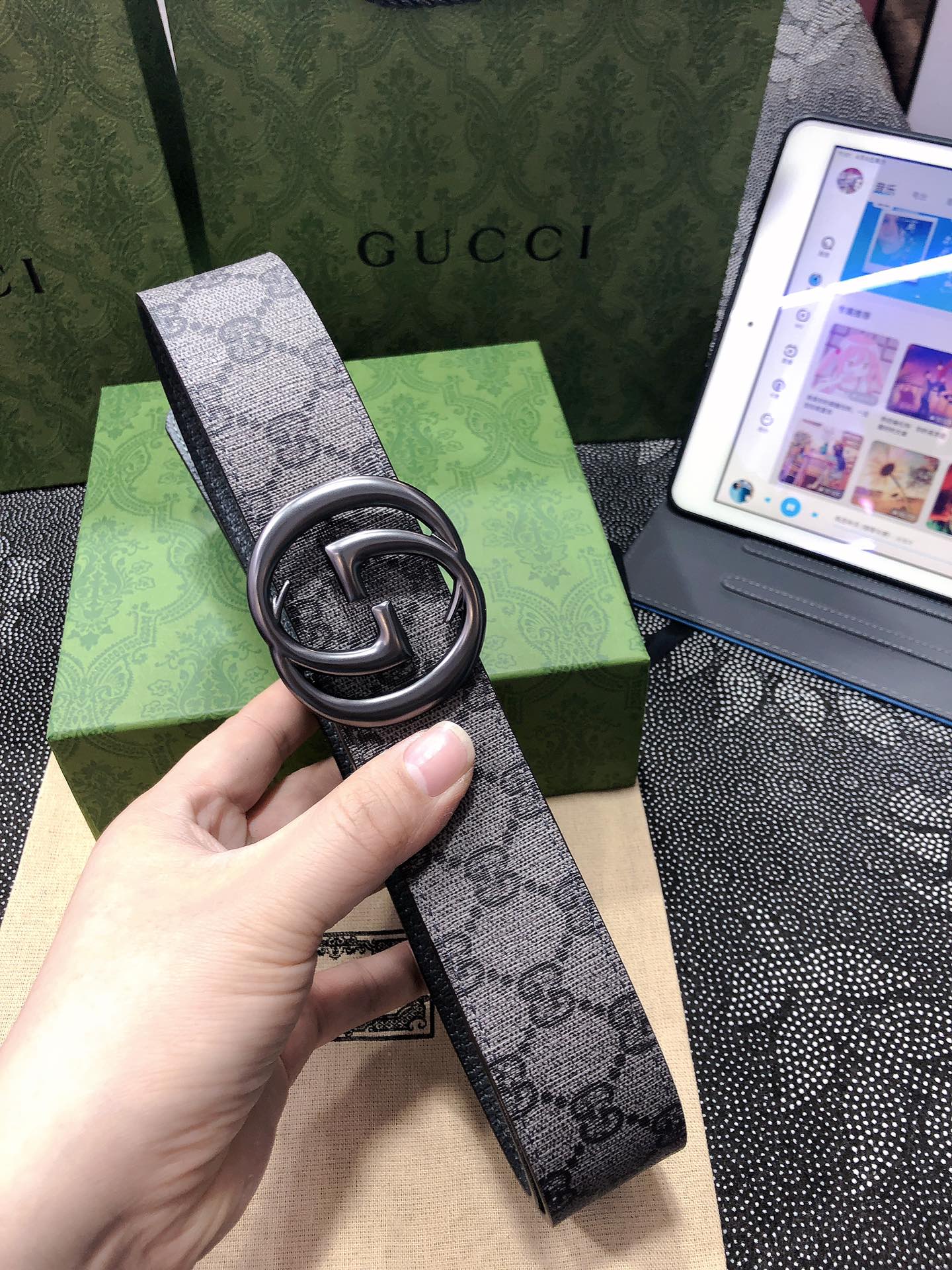 Gucci.古驰全套包装3.8cm进