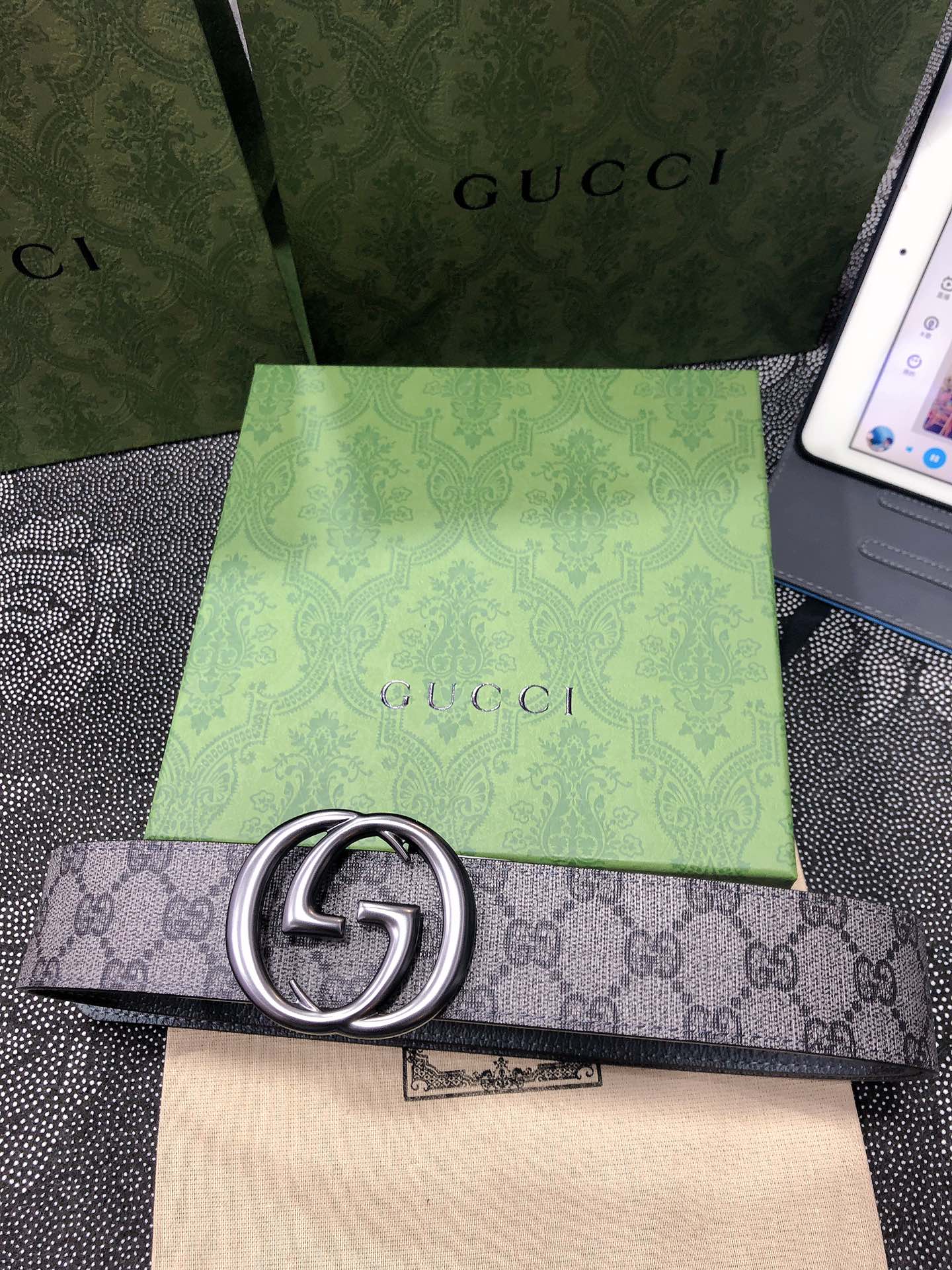 Gucci.古驰全套包装3.8cm进