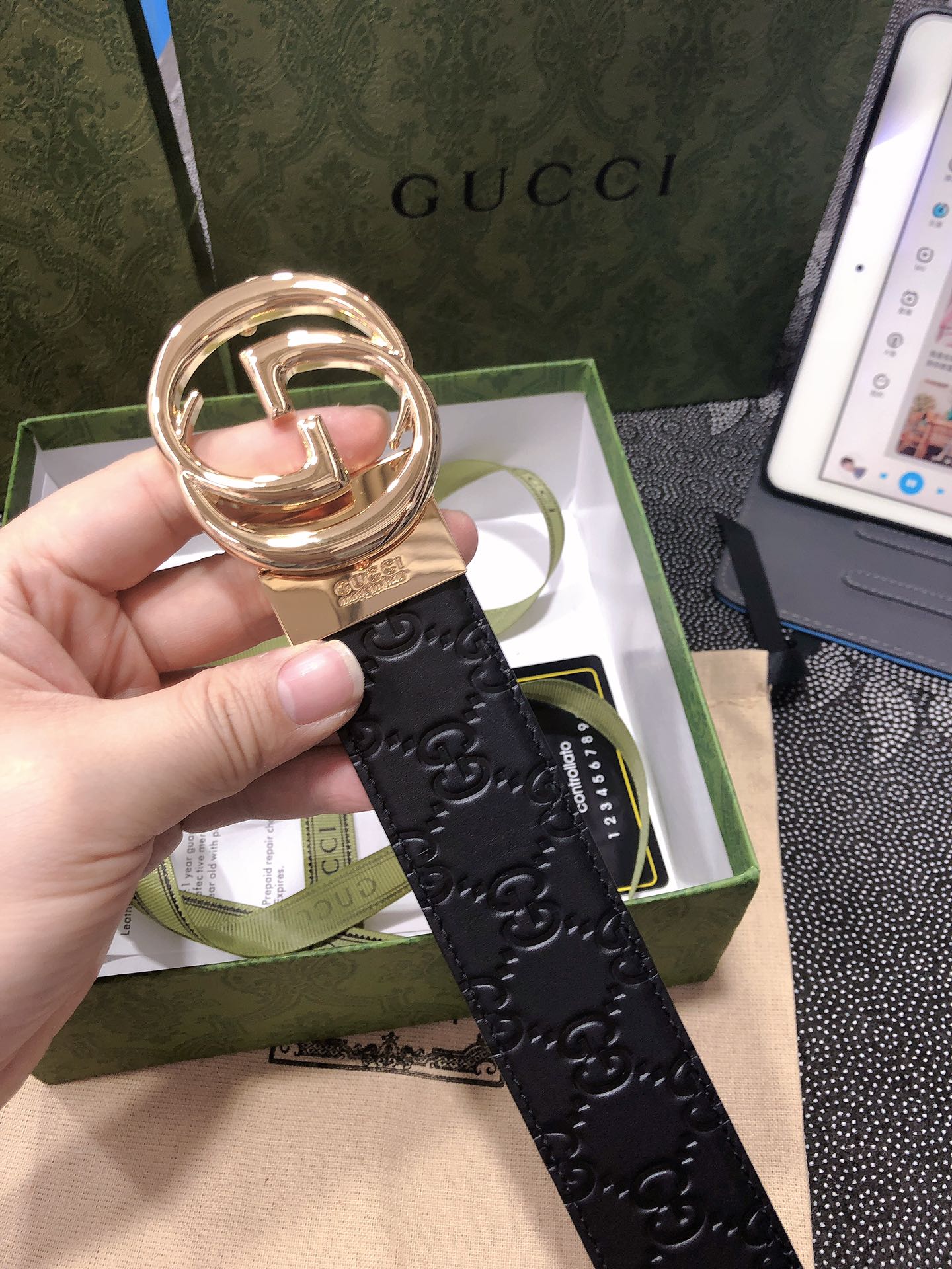 Gucci.古驰全套包装3.8cm进