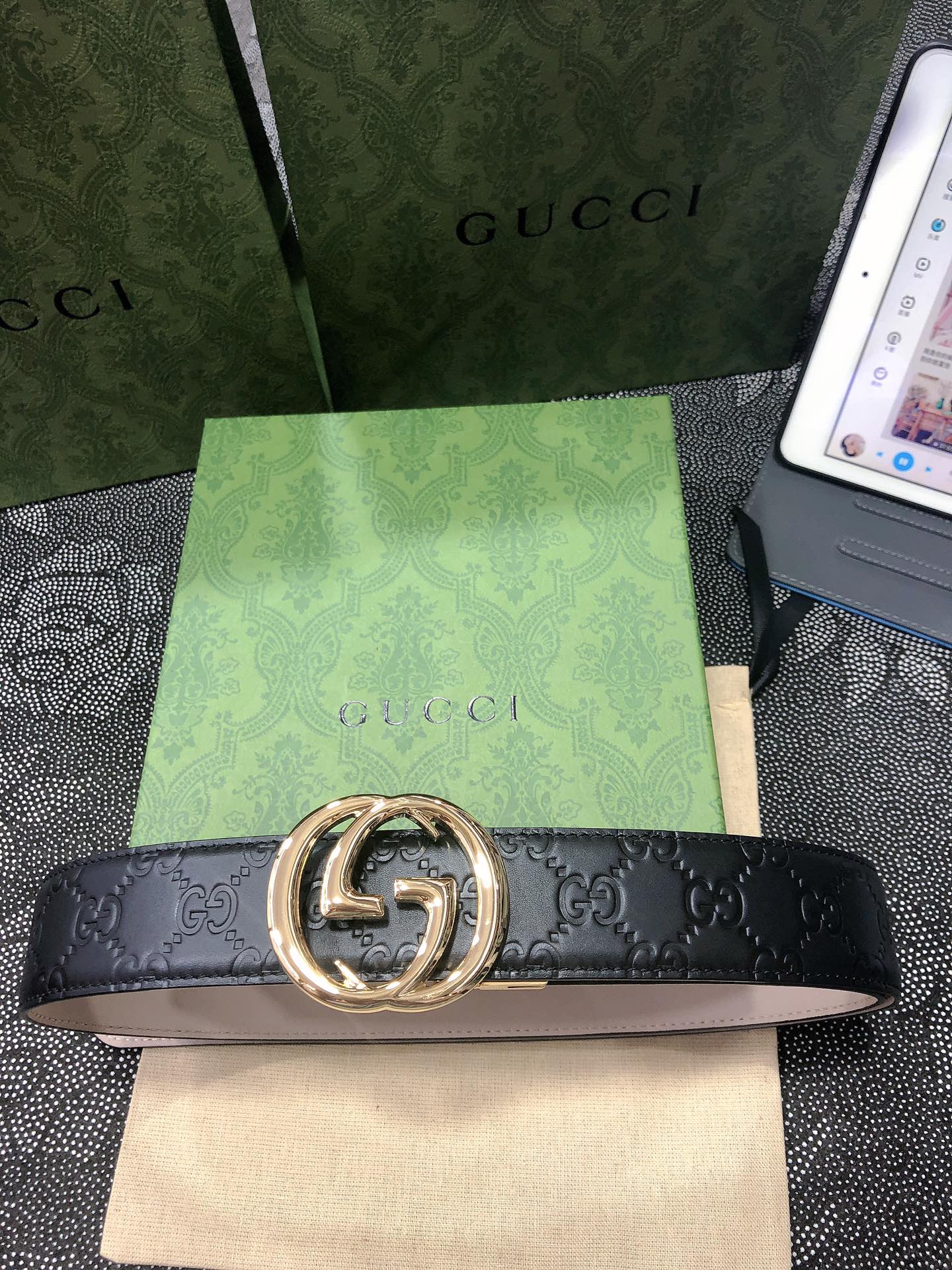 Gucci.古驰全套包装3.8cm进