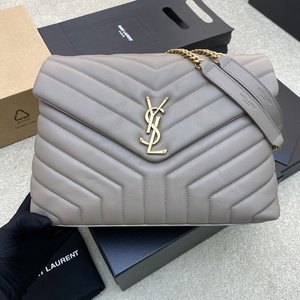 Yves Saint Laurent Crossbody & Shoulder Bags Messenger Bags First Top
 Grey Light Gray Splicing Calfskin Cowhide Genuine Leather Fashion Casual