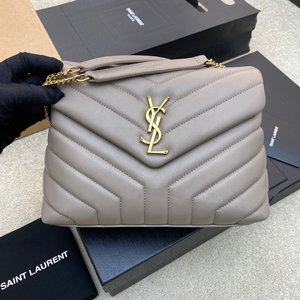 Yves Saint Laurent Crossbody & Shoulder Bags Messenger Bags Grey Light Gray Splicing Calfskin Cowhide Genuine Leather Fashion Casual