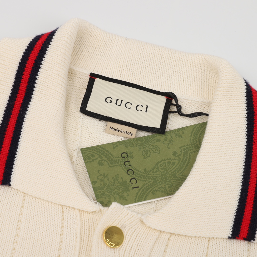 GUCCI/古驰 口袋双G刺绣针织POLO衫