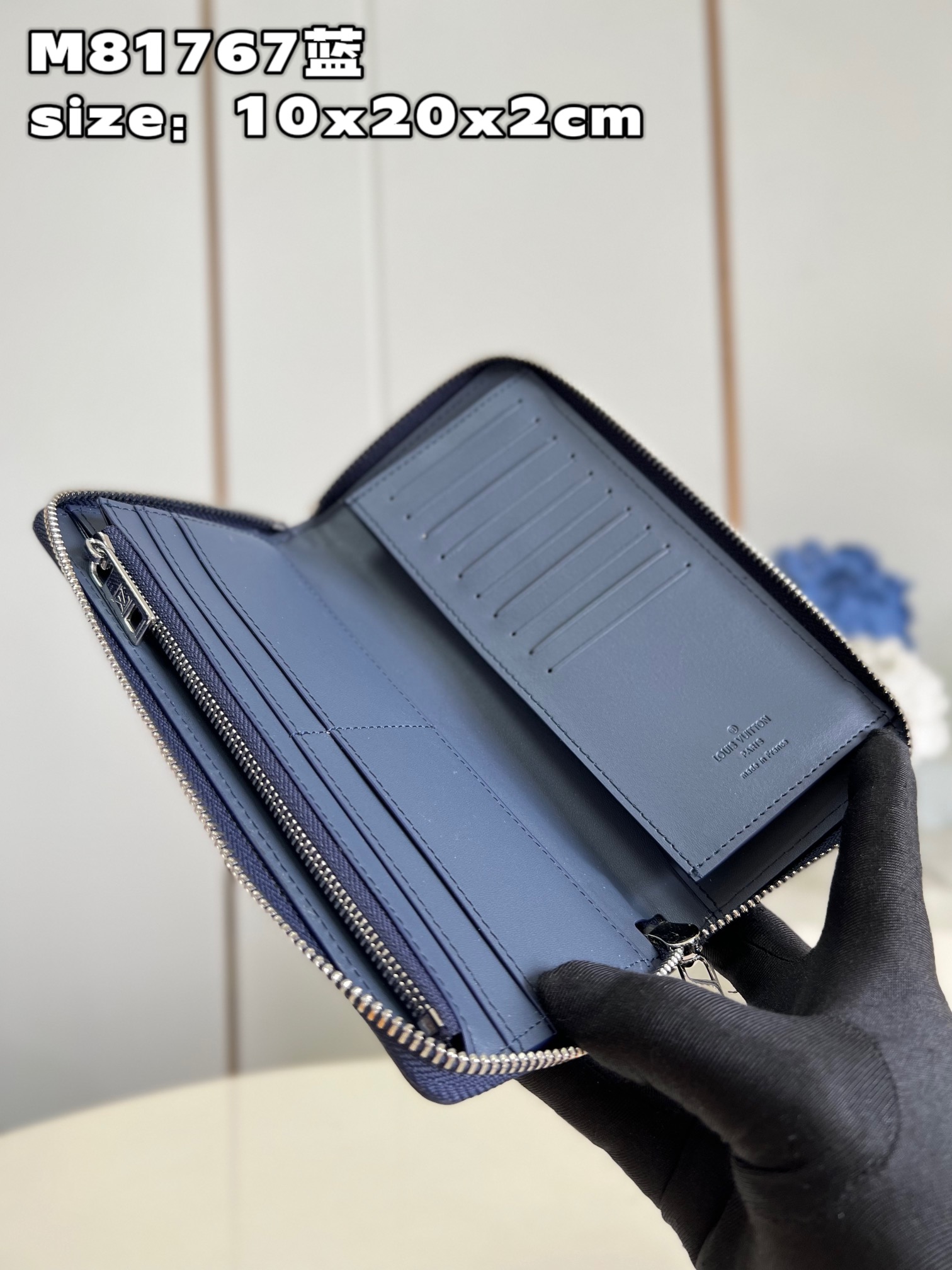 顶级原单【独家实拍 M81767蓝 】LV Aerogram皮革令這款拉鏈錢包流露低調的品牌格調,展現典雅氣質 7