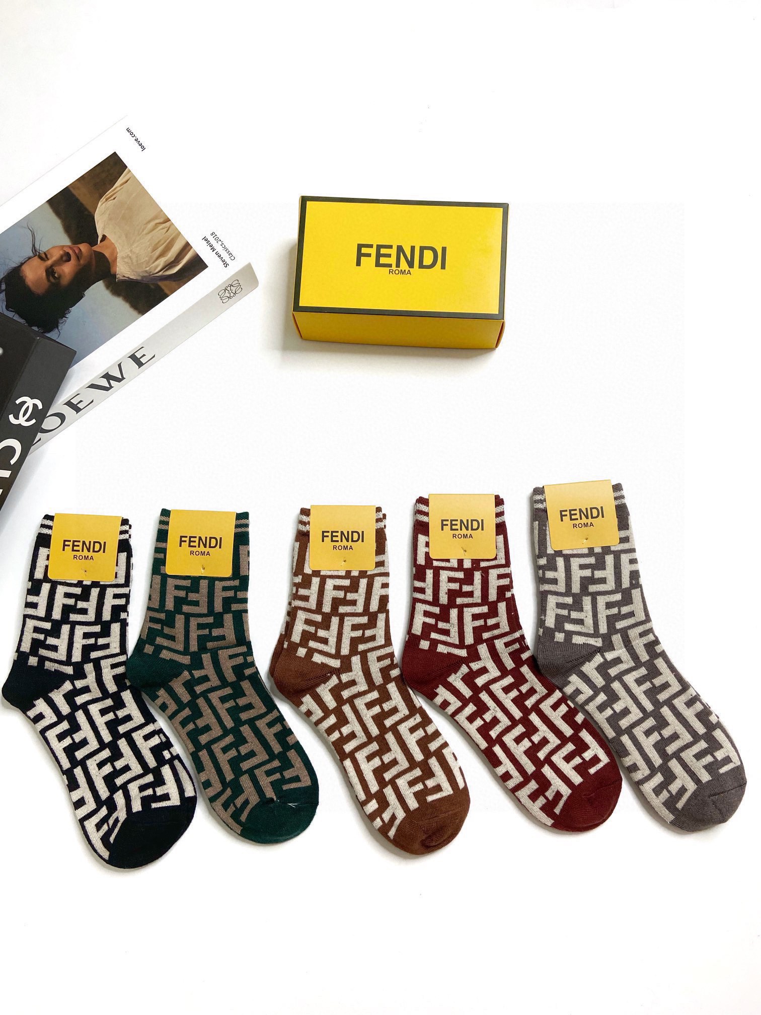 Fendi Sock- Mid Tube Socks Cashmere Wool