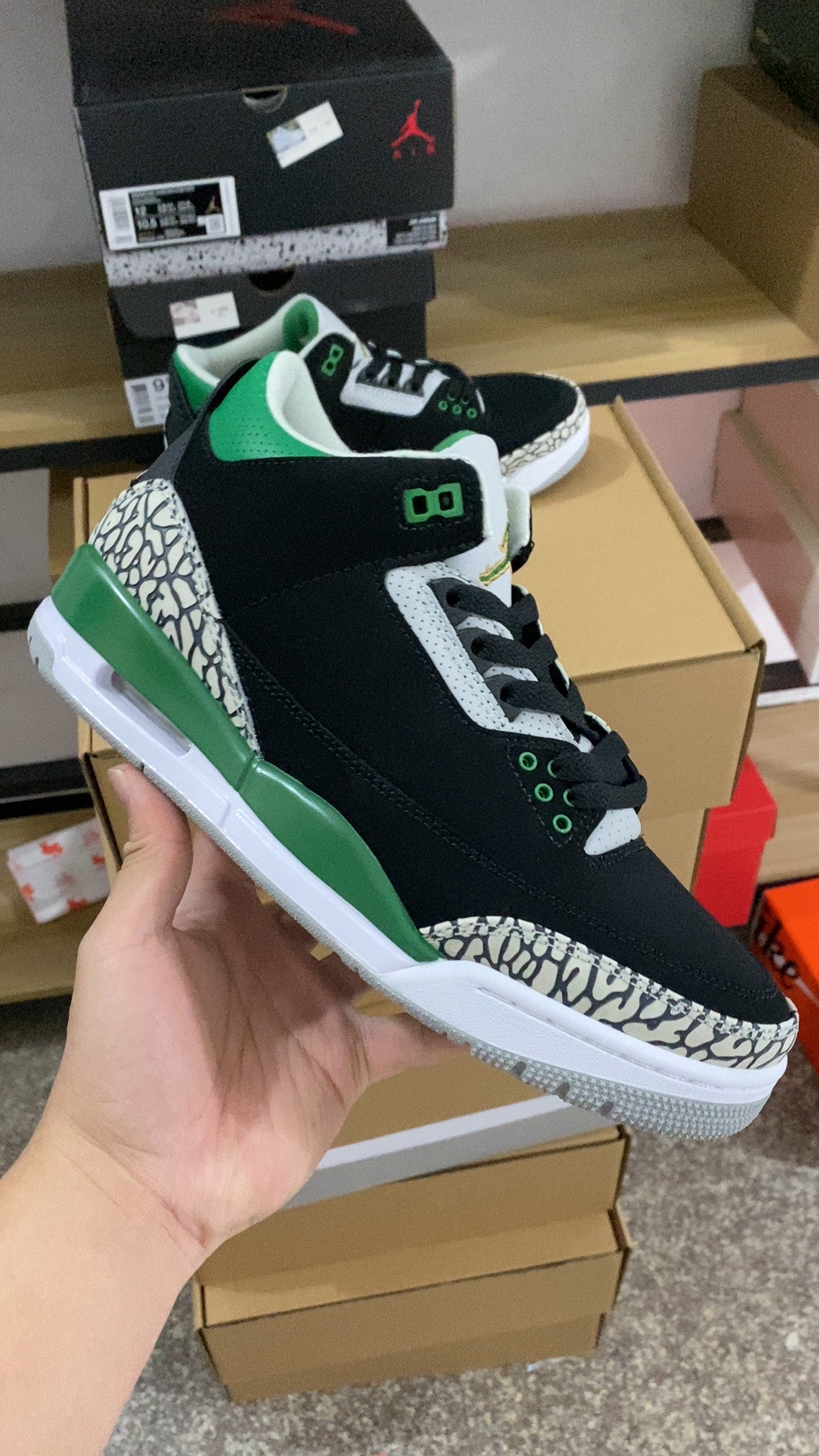 aj3黑绿尺码40-46特价头层皮料