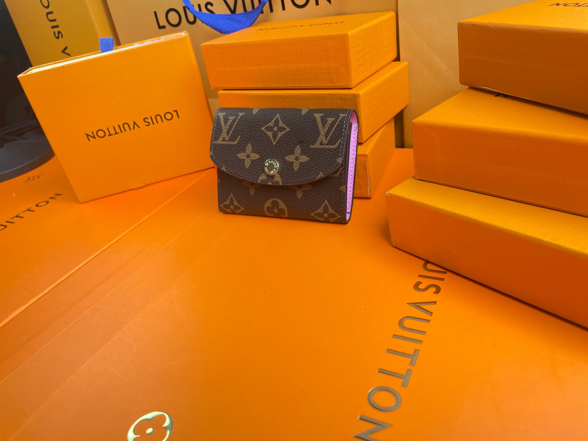 Open view of a leather bifold wallet with card slots