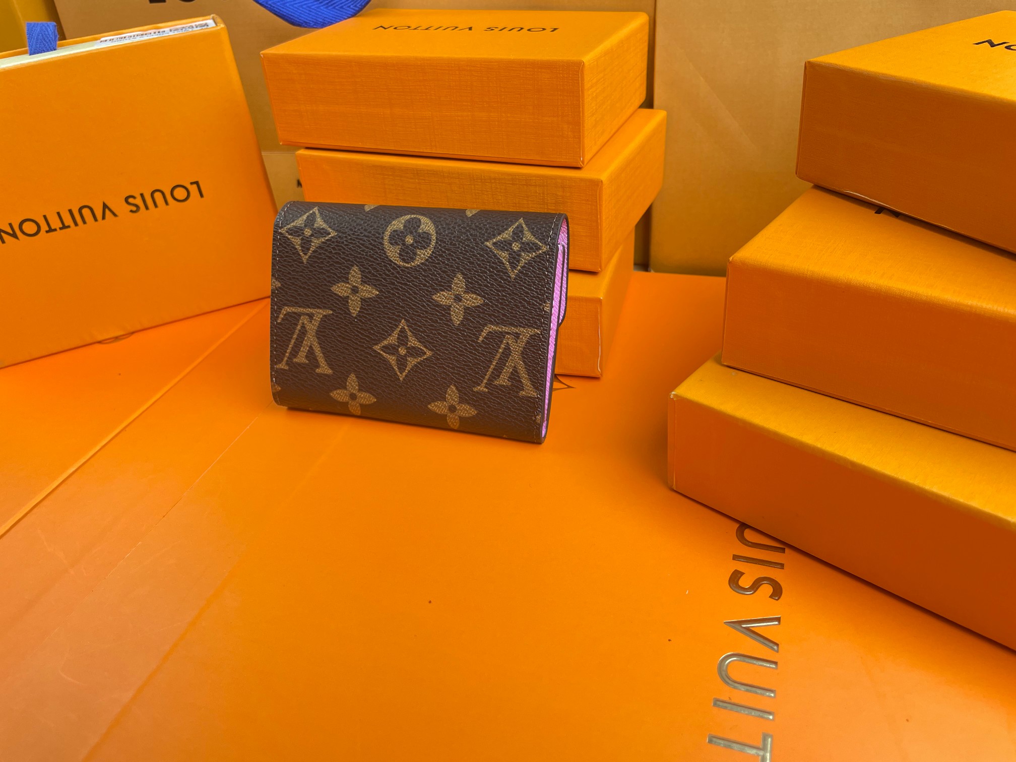 Close-up of leather texture on a bifold wallet