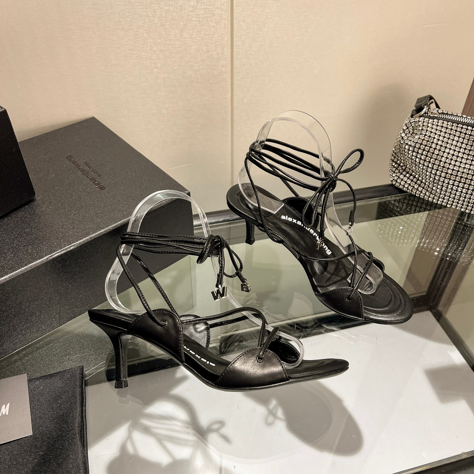 Wang 2023 nuevo! Alexander Wang Alexander Wang tacones altos de las mujeres de lujo Alexande* Wang o