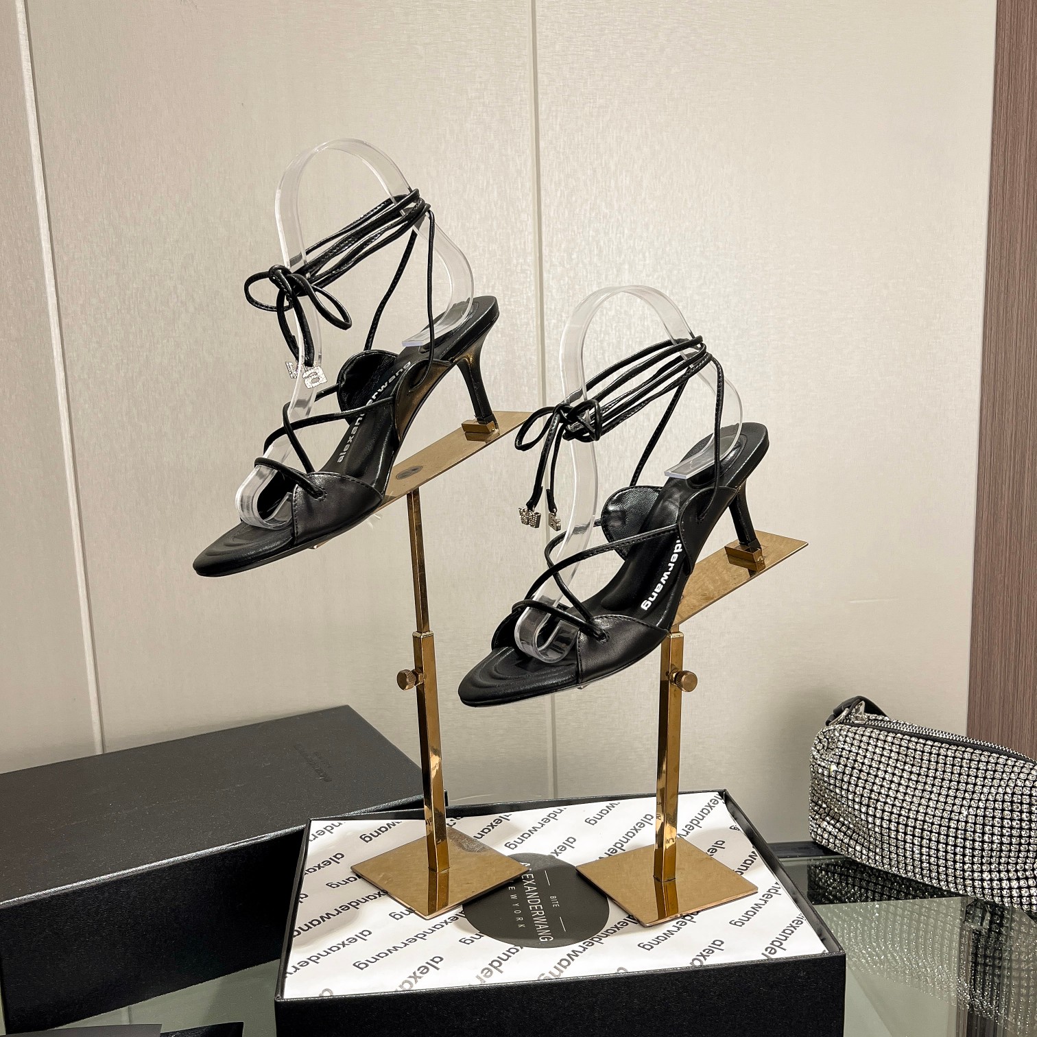 Wang 2023 nuevo! Alexander Wang Alexander Wang tacones altos de las mujeres de lujo Alexande* Wang o