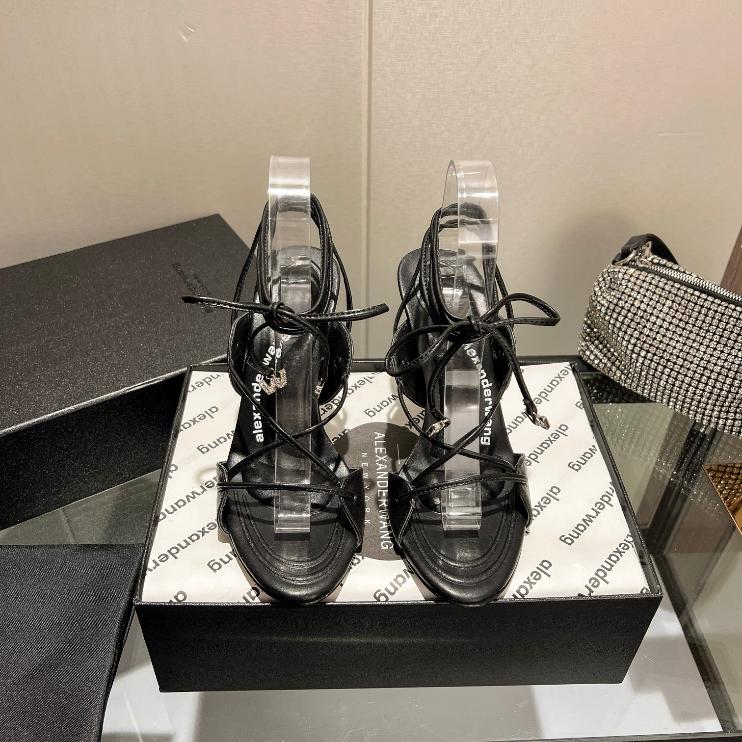 Wang 2023 nuevo! Alexander Wang Alexander Wang tacones altos de las mujeres de lujo Alexande* Wang o