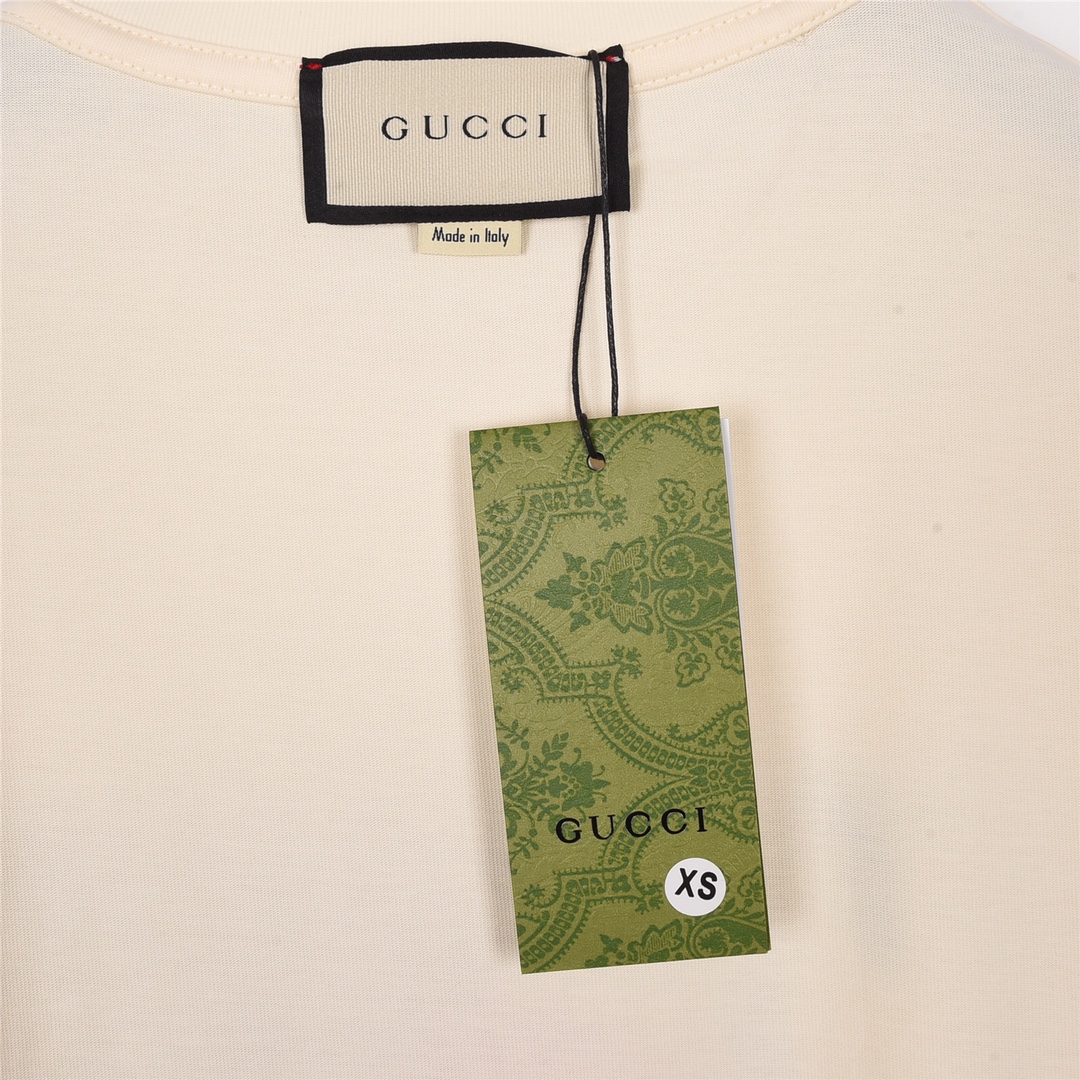 上新170 GUCCI 古驰23SS夏季新款卡哇伊猫咪印花短袖