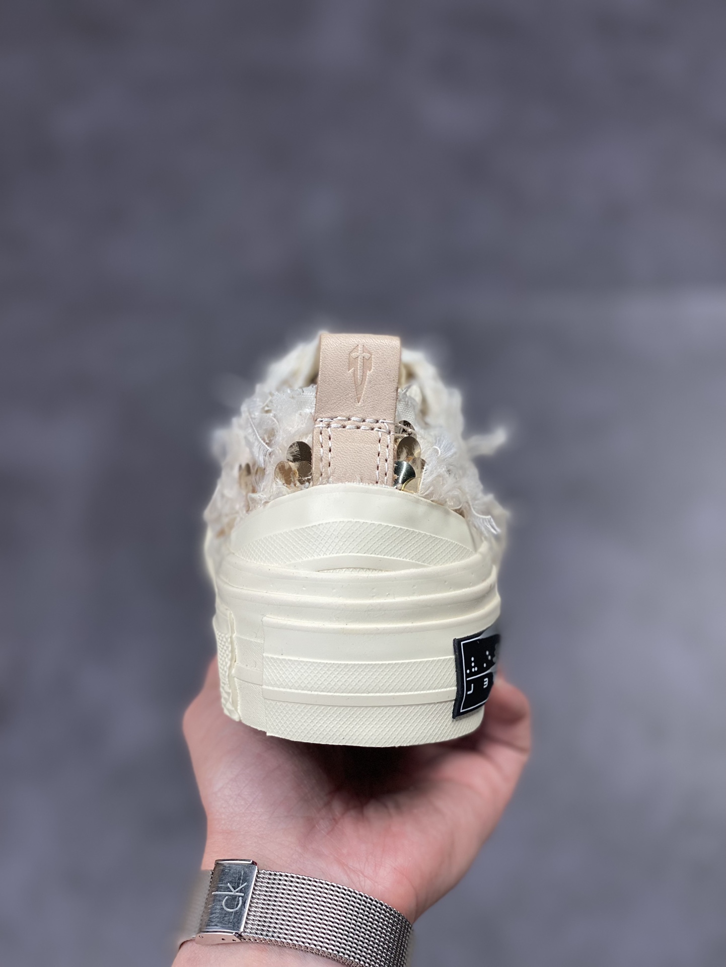 Wu Jianhao xVESSEL GOP Lows deconstructed overlapping thick-soled cork low-top all-match increased canvas vulcanized sneakers F23X01G