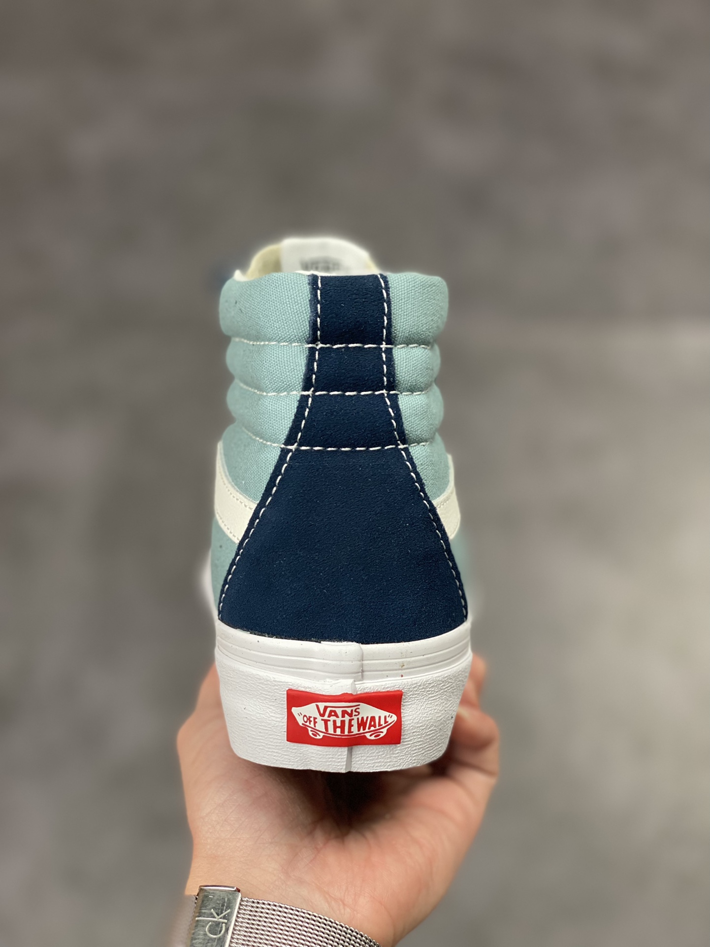 Vans SK8-Hi Vans Official Haze Blue Canvas High Top Vulcanized Casual Sneakers