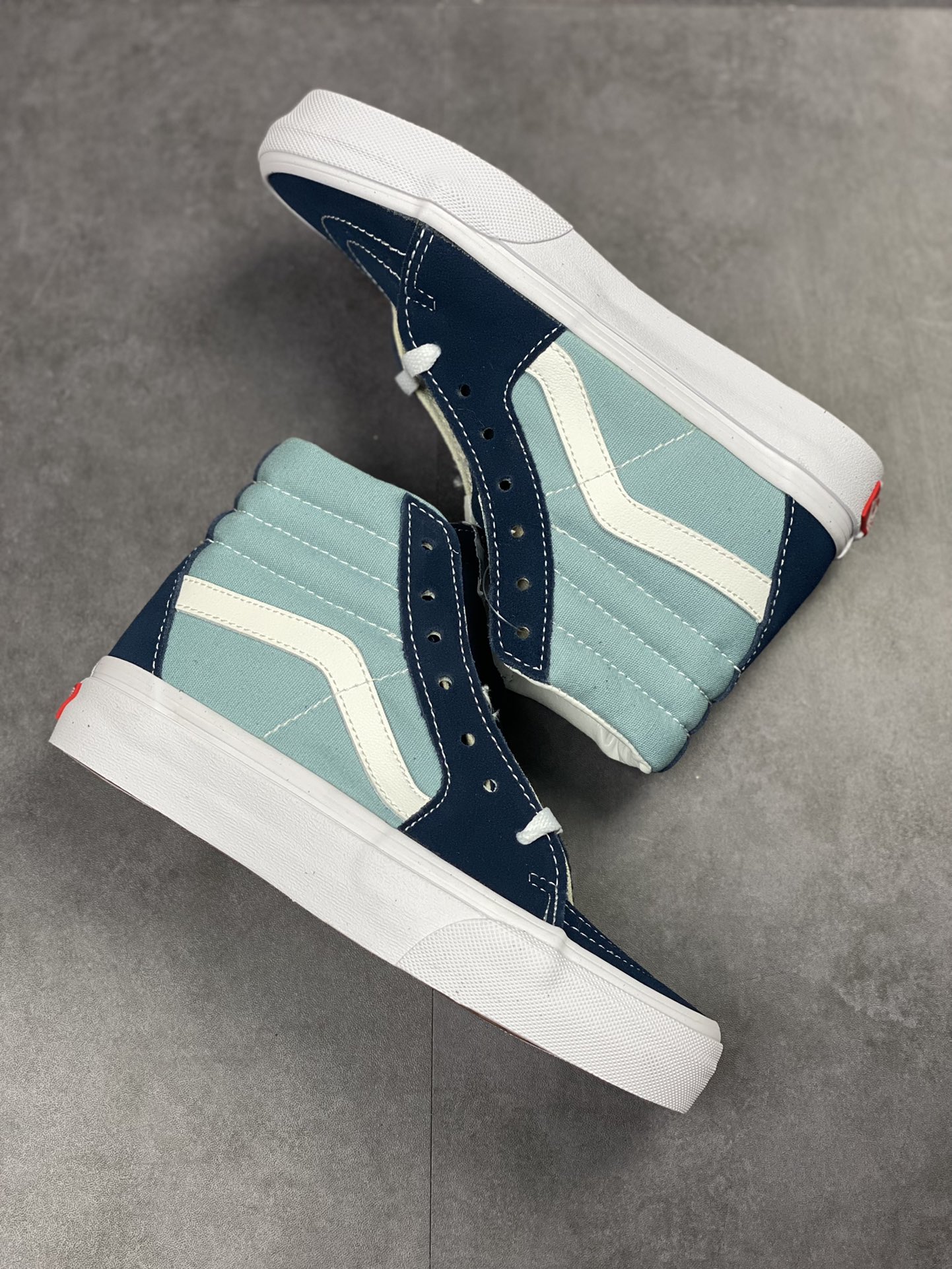 Vans SK8-Hi Vans Official Haze Blue Canvas High Top Vulcanized Casual Sneakers