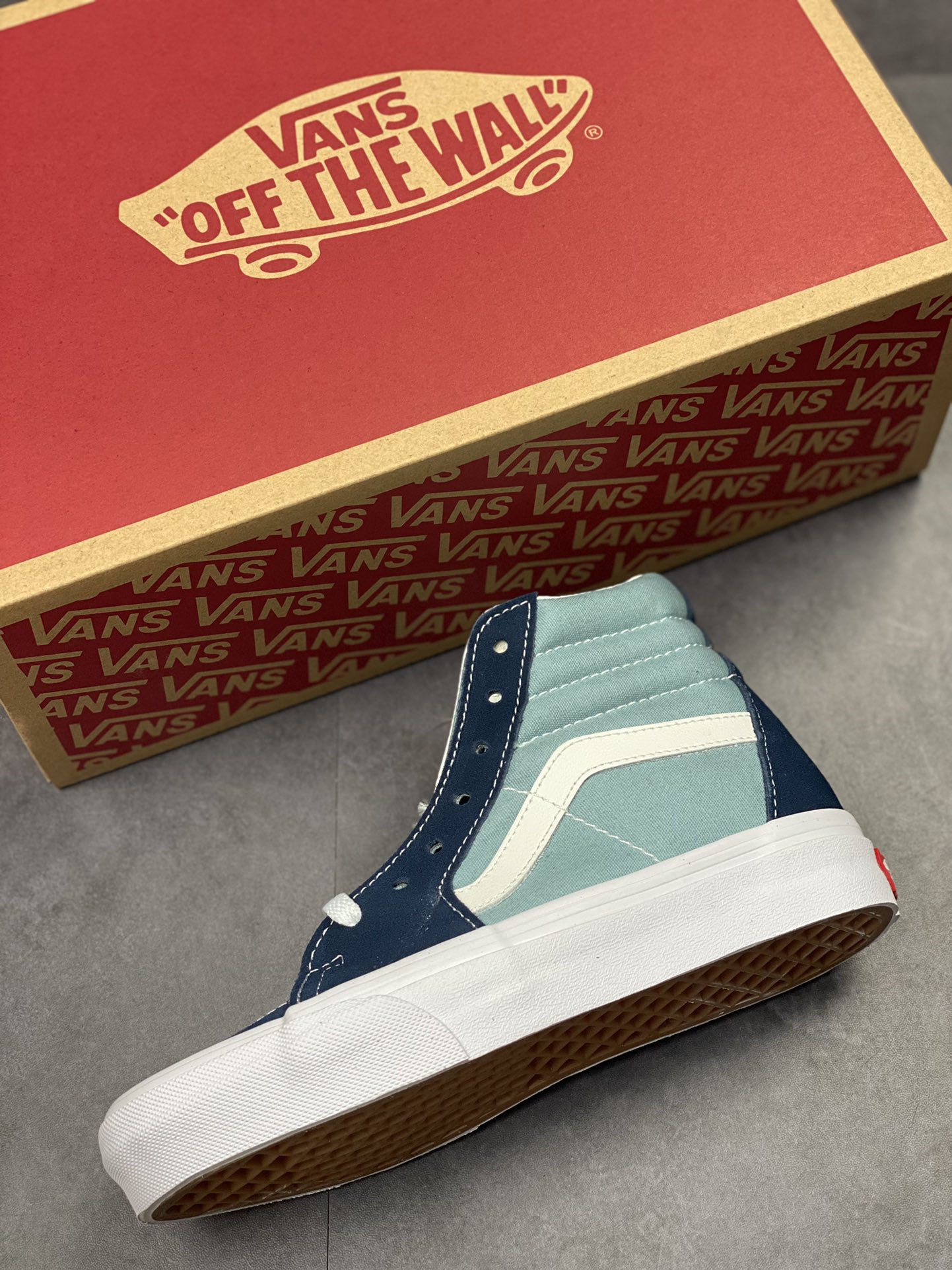 Vans SK8-Hi Vans Official Haze Blue Canvas High Top Vulcanized Casual Sneakers