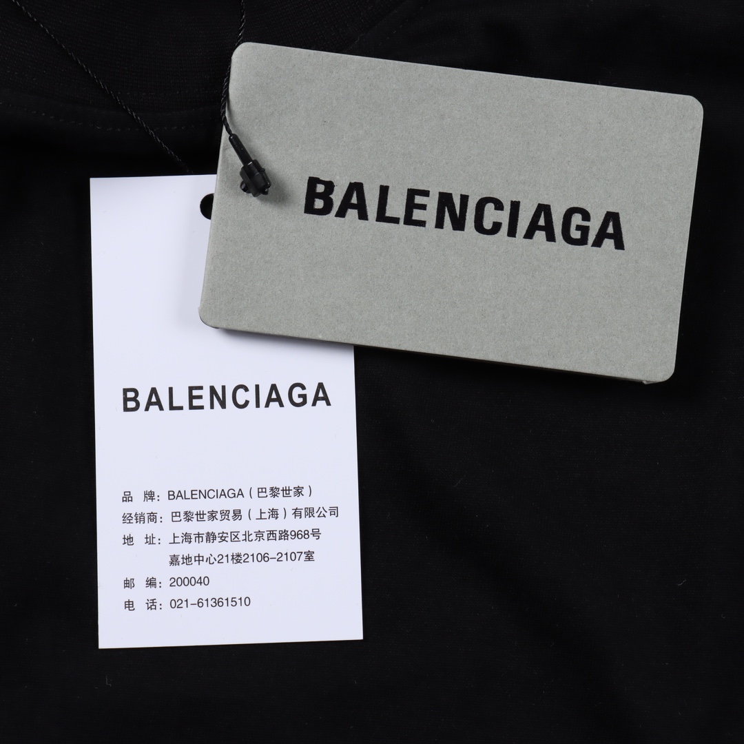 Balenciaga/巴黎世家BLCG 走秀款破洞做旧印花T恤