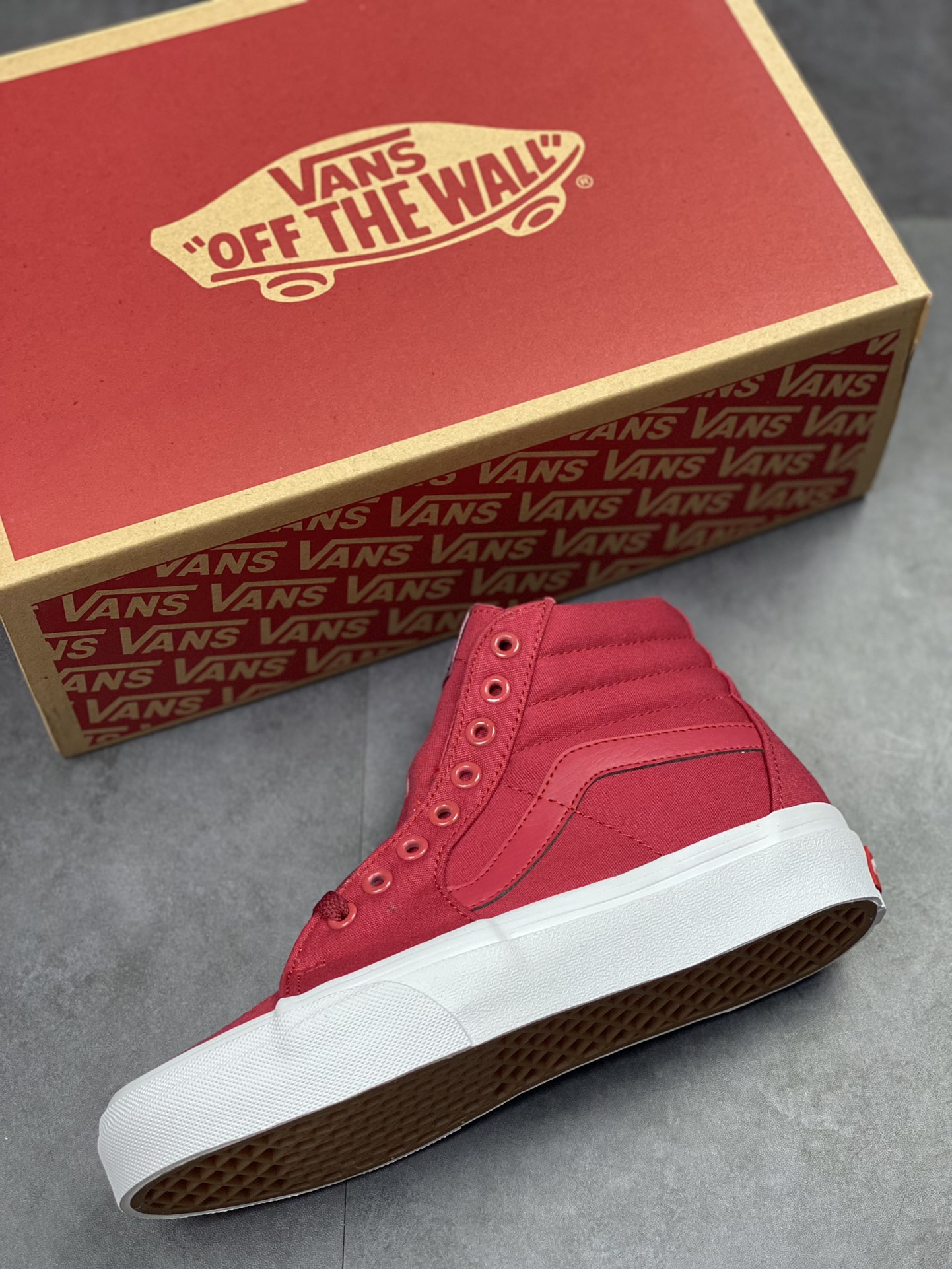 Vans SK8-Hi Vans official wine red canvas high-top vulcanized casual sneakers